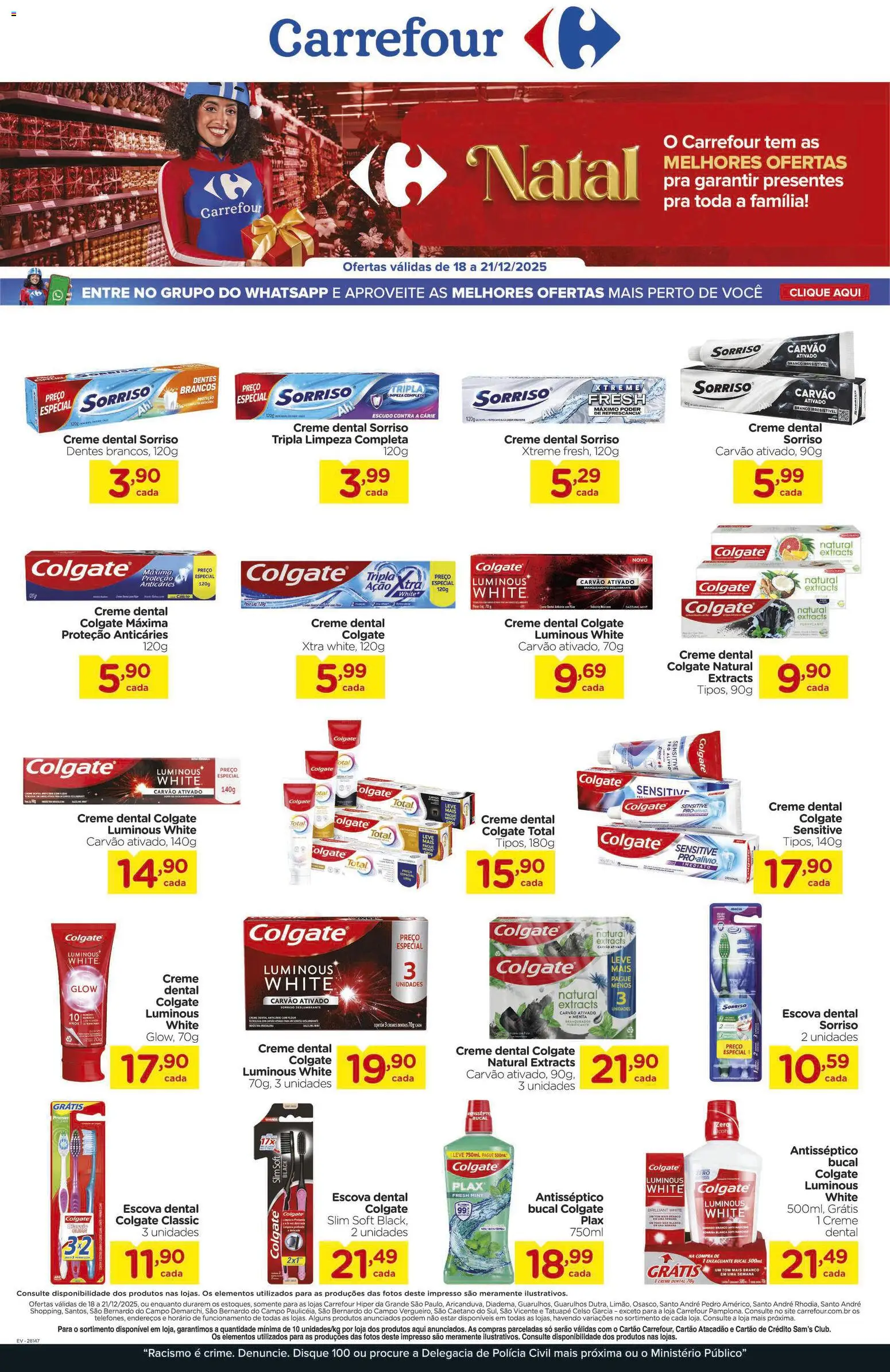 Carrefour Folheto - válido de 18.12.2025 | Página: 1 | Produtos: Escova, Enxaguante bucal, Creme, Creme dental
