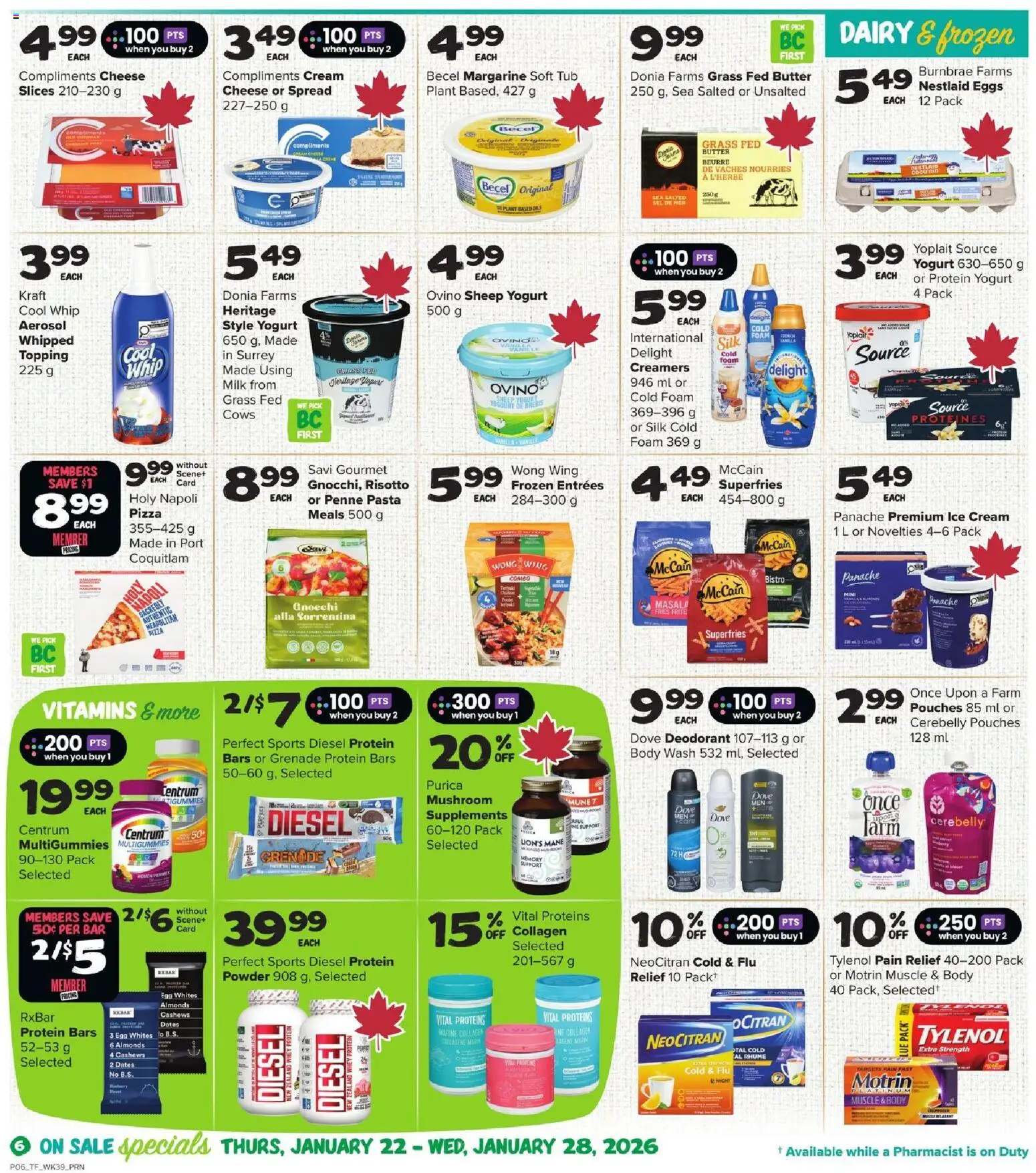 Thrifty Foods flyer valid from 22.01.2026 | Page: 7 | Products: Pasta, Ice cream, Powder, Milk