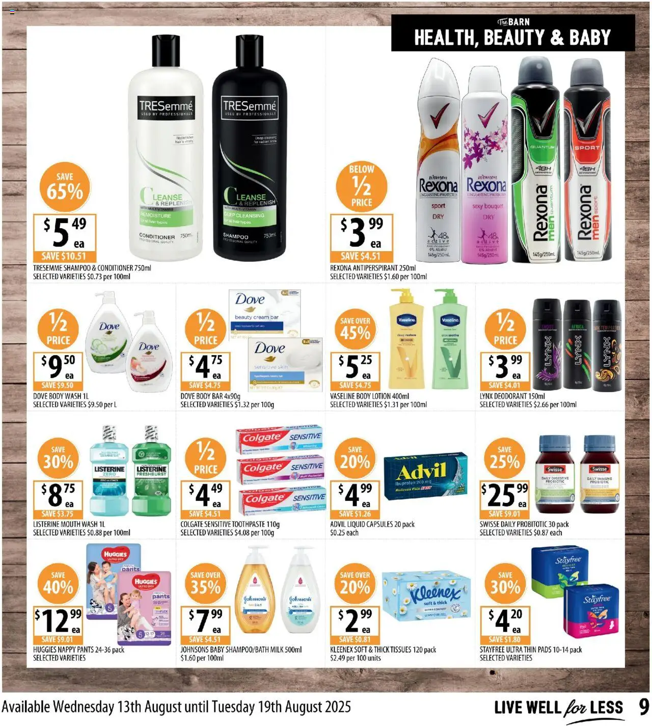 Supabarn catalogue - valid from 13.08.2025 | Page: 9 | Products: Milk, Lotion, Antiperspirant, Vaseline