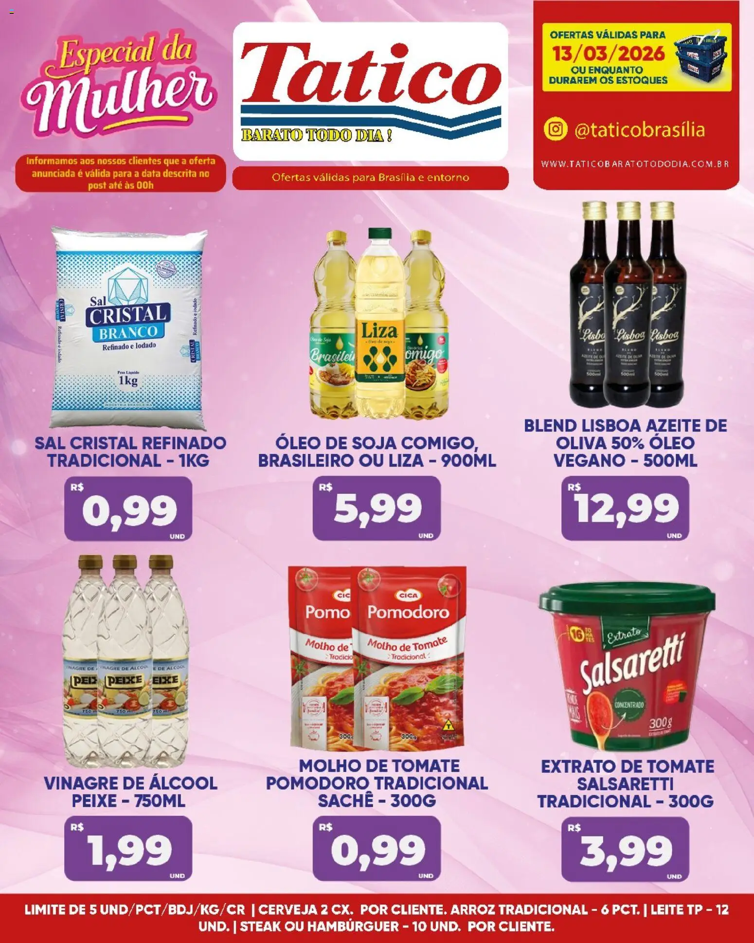 Tatico Folheto - válido de 13.03.2026 | Página: 2 | Produtos: Vinagre, Arroz, Azeite, Soja