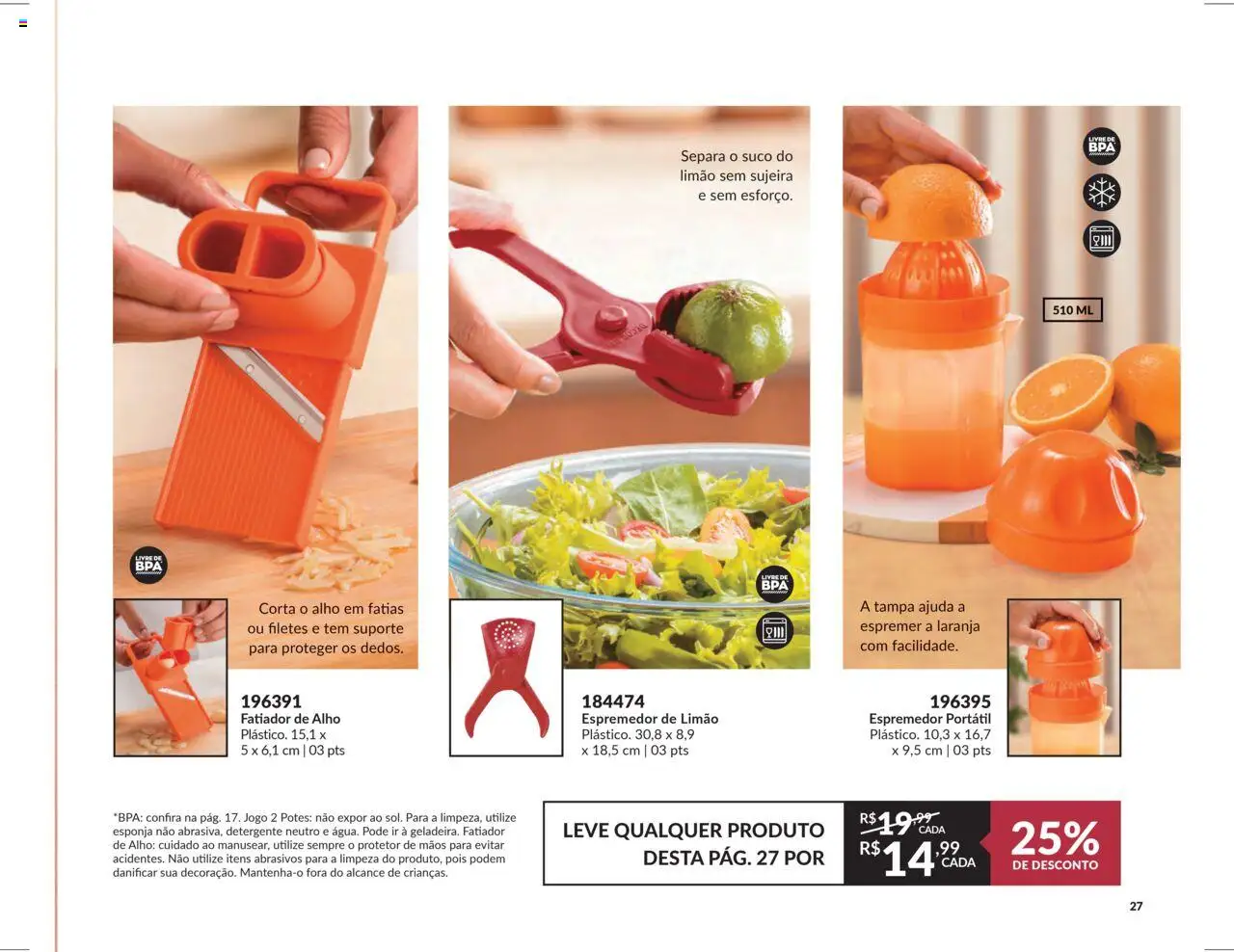 Avon Folheto - válido de 07.10.2025 | Página: 27 | Produtos: Fatiador, Espremedor, Esponja, Potes