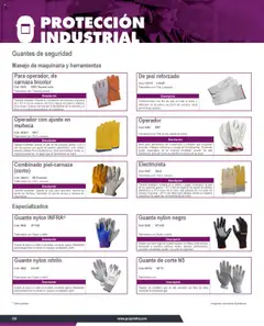 Vista previa de Infra catálogo Protección industrial, nuevo folleto de la tienda, válido en México a partir del 07.01.2025 | Página: 18 | Productos: Guantes, Res, Guante, Sobre