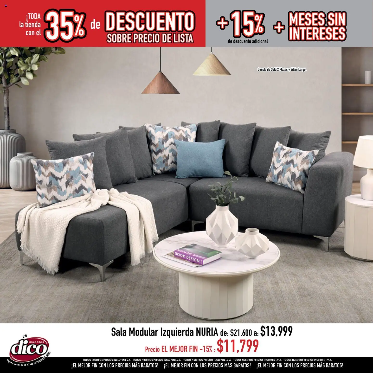 Nuevas ofertas de Muebles Dico válidas en toda la República Mexicana desde el 13.11.2025. ¡Encuentra las mejores ofertas en Muebles Dico Buen Fin ! | Página: 24