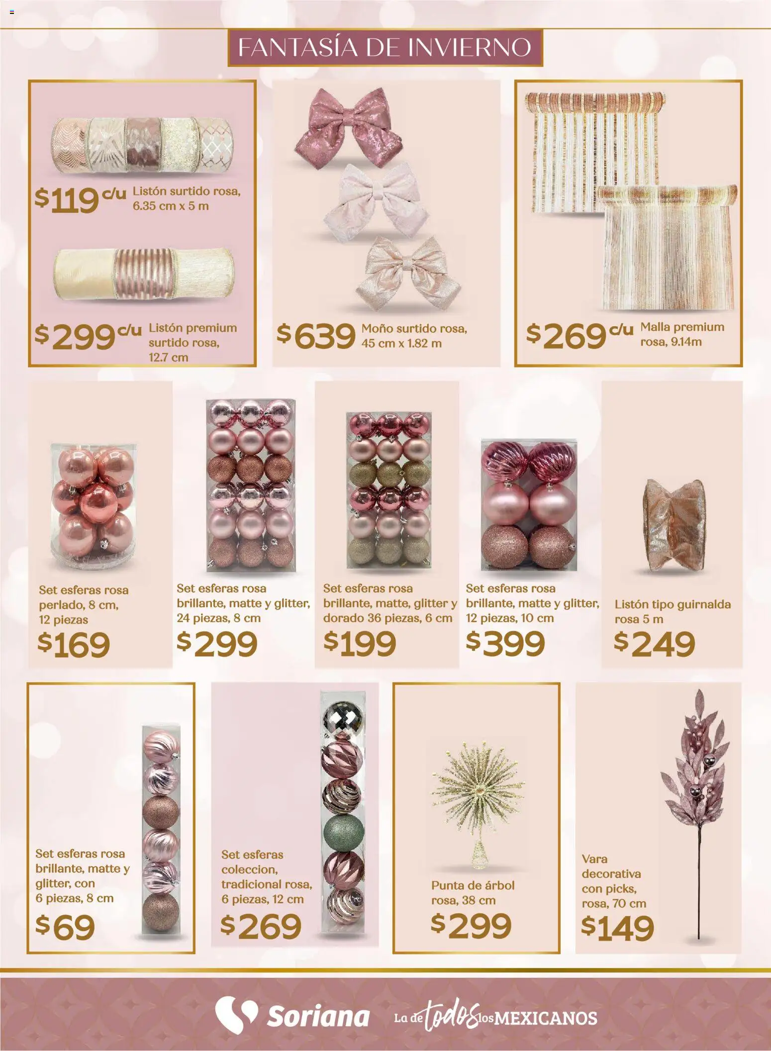 Nuevas ofertas de Soriana válidas en toda la República Mexicana desde el 25.09.2025. ¡Encuentra las mejores ofertas en Soriana - Decoración Navideña Súper Nacional! | Página: 30 | Productos: Glitter, Moño, Malla