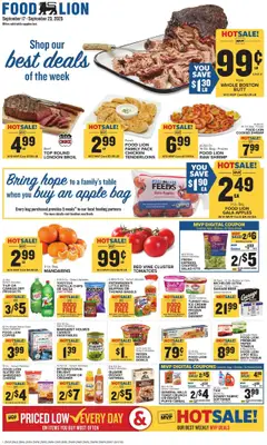 Preview of Food Lion weekly ads valid from 17.09.2025