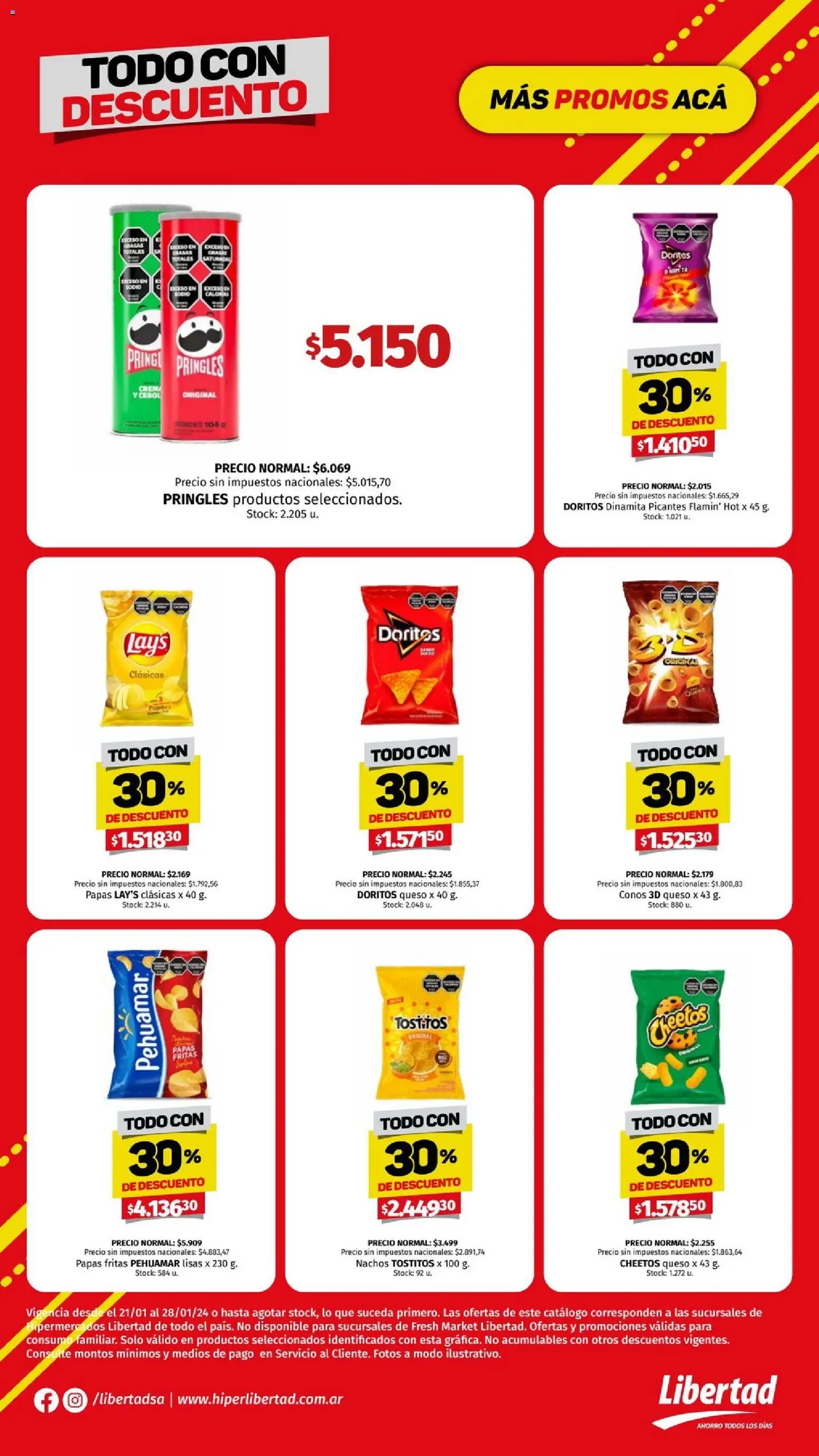 Hipermercado Libertad - Todo con │ válido desde el 21.01.2026 | Página: 4 | Productos: Queso, Papas fritas
