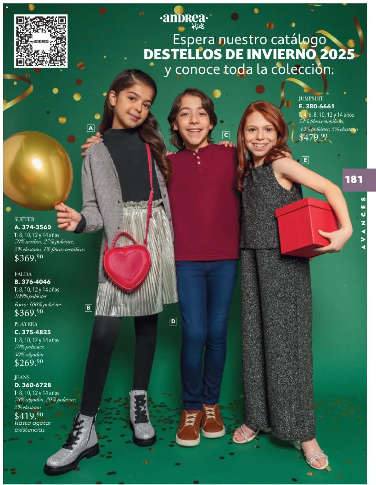 Nuevas ofertas de Andrea válidas en toda la República Mexicana desde el 24.08.2025. ¡Encuentra las mejores ofertas en Andrea - Catálogo Infantil! | Página: 124 | Productos: Suéter, Algodón, Playera, Falda