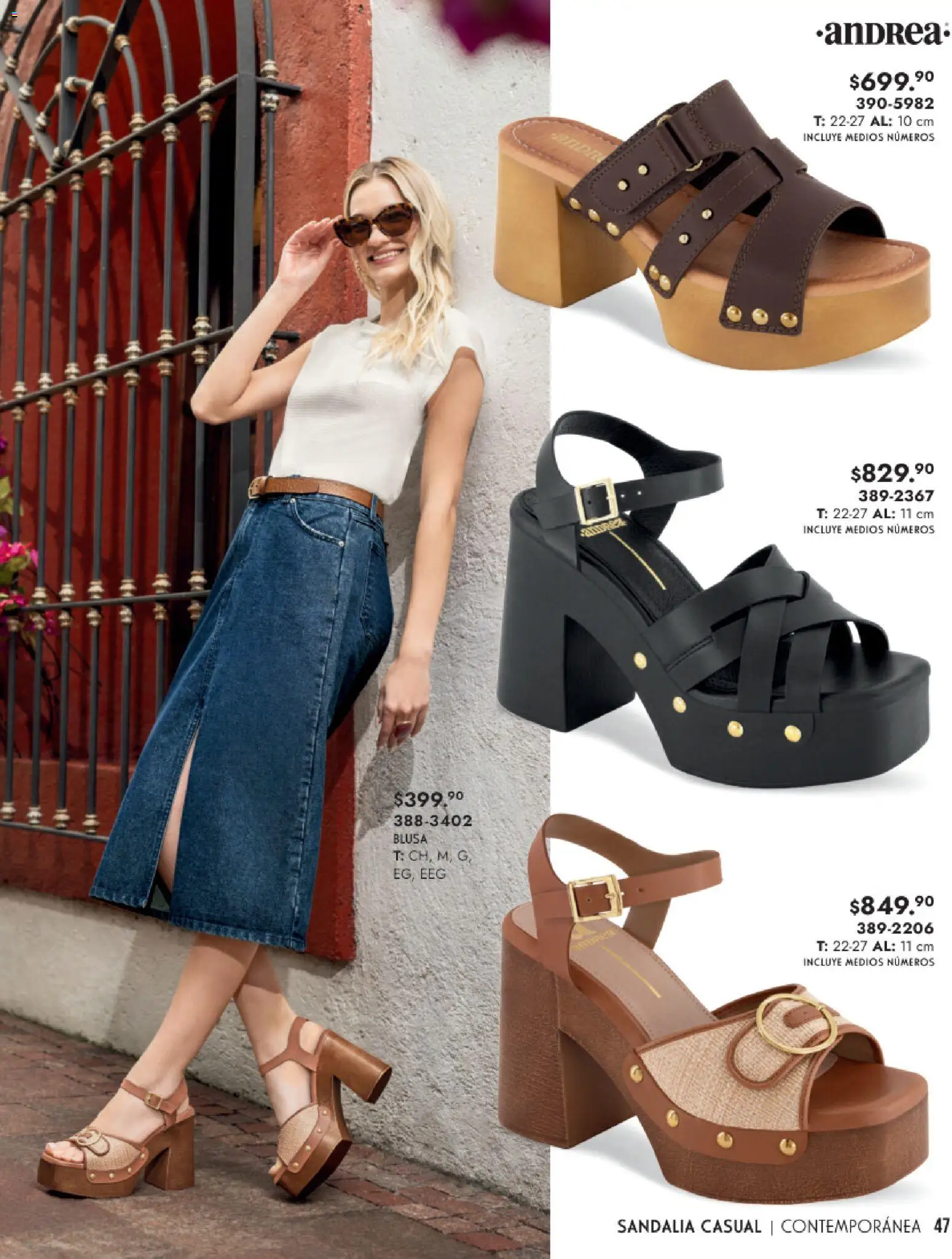 Nuevas ofertas de Andrea válidas en toda la República Mexicana desde el 25.01.2026. ¡Encuentra las mejores ofertas en Andrea catálogo Calzado Dama! | Página: 47 | Productos: Blusa