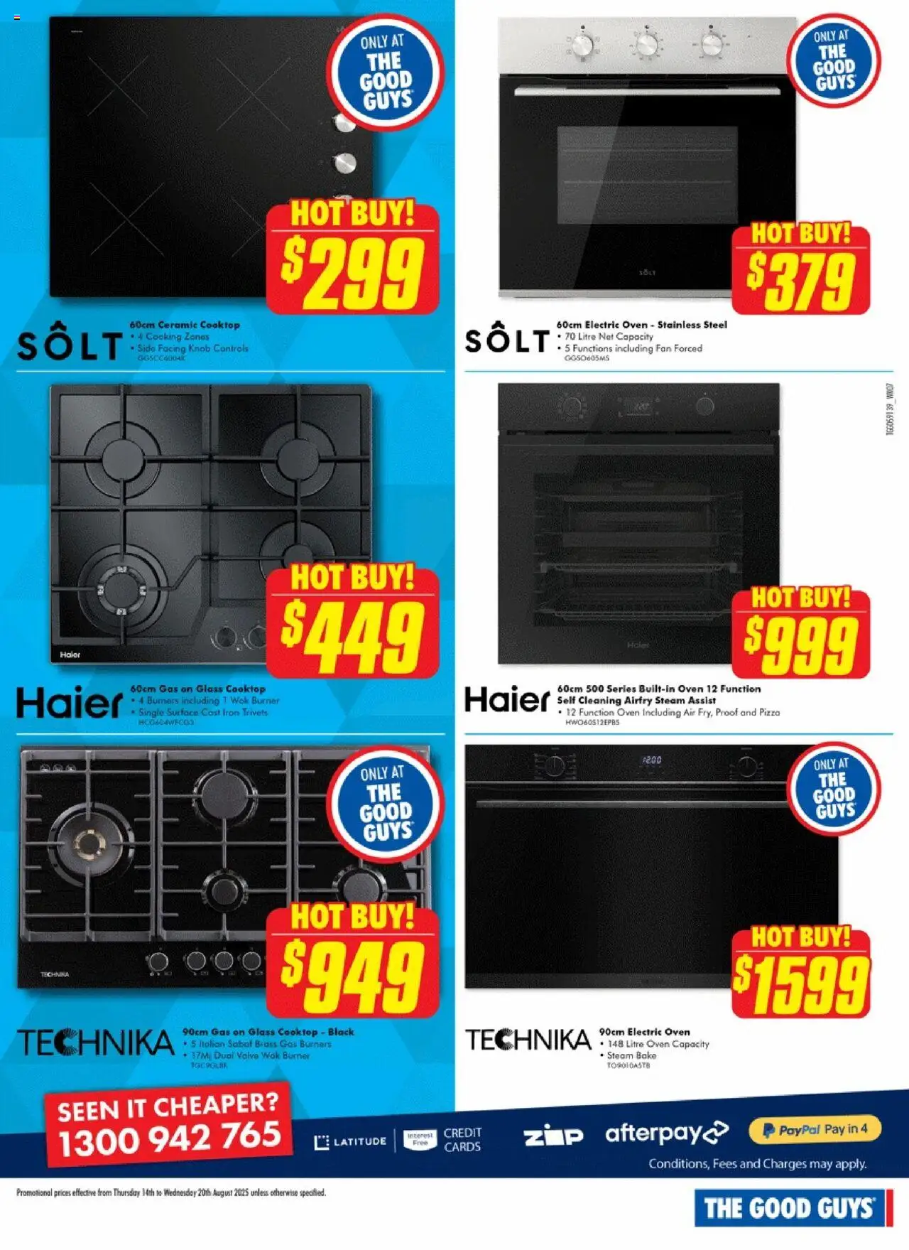 The Good Guys catalogue - valid from 13.08.2025 | Page: 5 | Products: Pizza, Oven, Cooktop, Iron