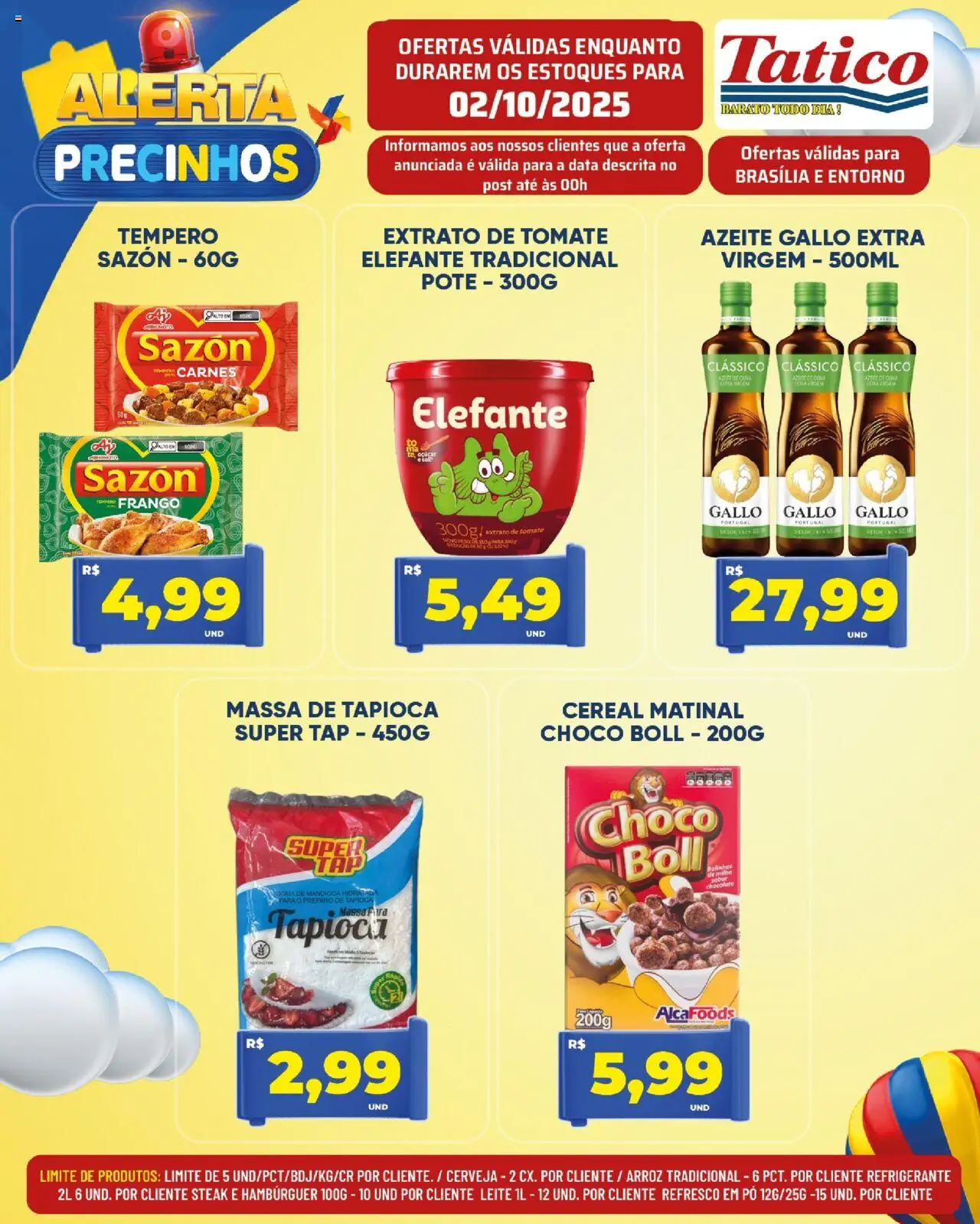 Tatico Folheto - válido de 02.10.2025 | Página: 12 | Produtos: Mandioca, Chocolate, Cerveja, Azeite