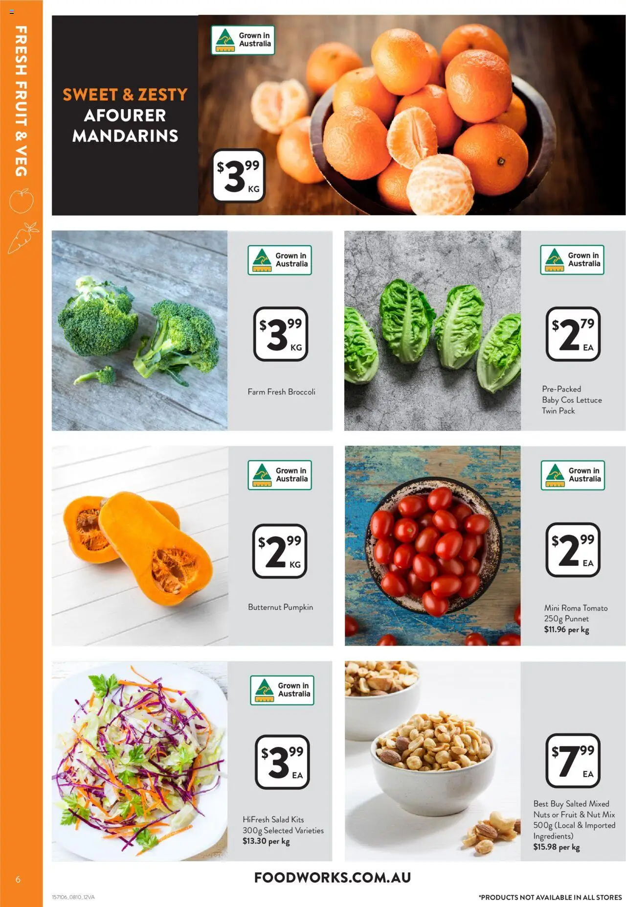Foodworks catalogue - valid from 08.10.2025 | Page: 6 | Products: Kits, Mandarins, Nuts, Salad