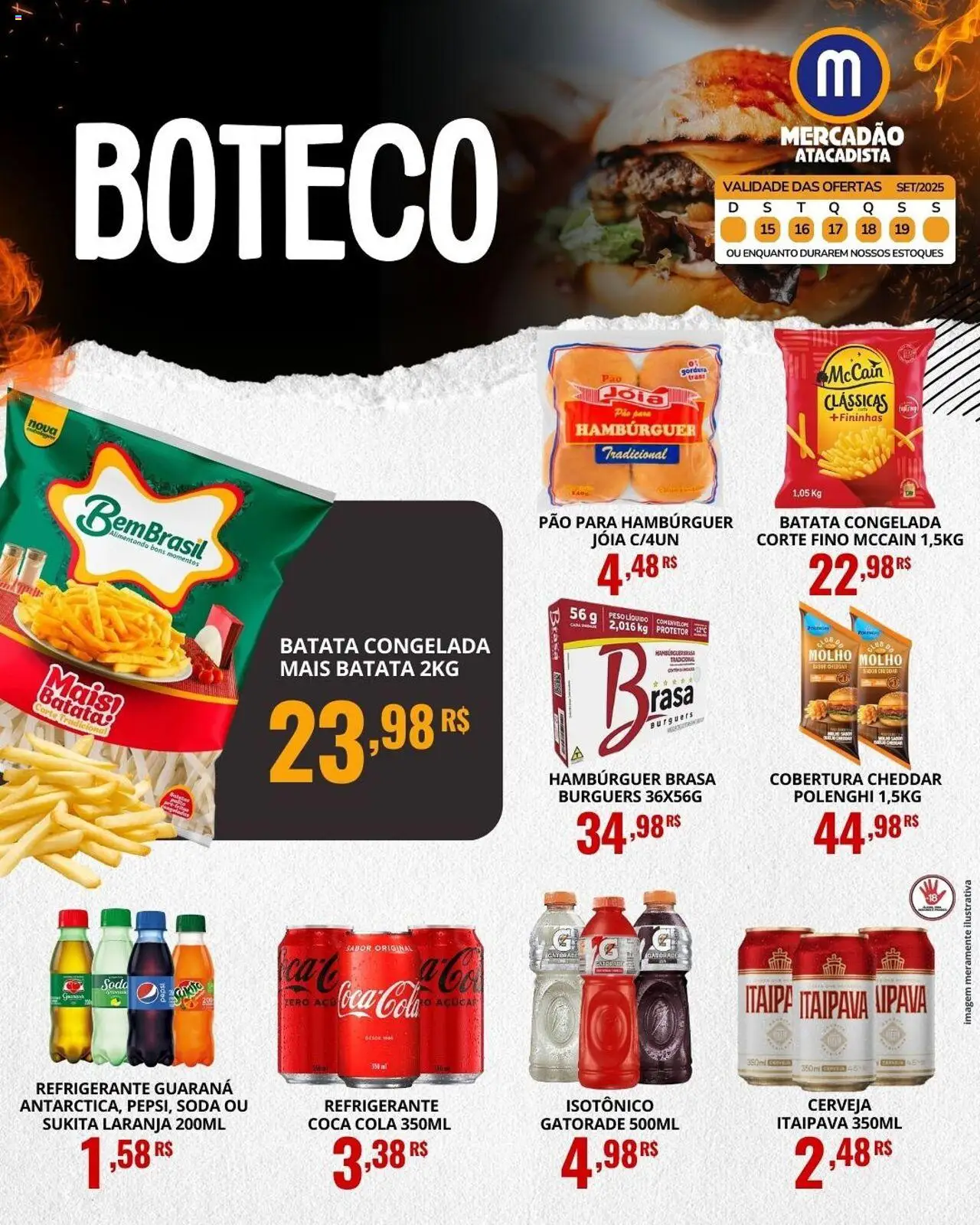 Mercadão Atacadista Folheto - válido de 15.09.2025 | Página: 4 | Produtos: Cheddar, Refrigerante, Batata, Isotônico