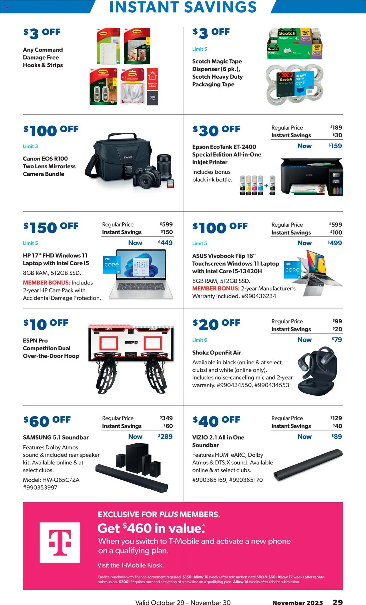 Sam's Club Black Friday - valid from 20.10.2025 | Page: 29 | Products: Ink, Printer, Speaker, SSD