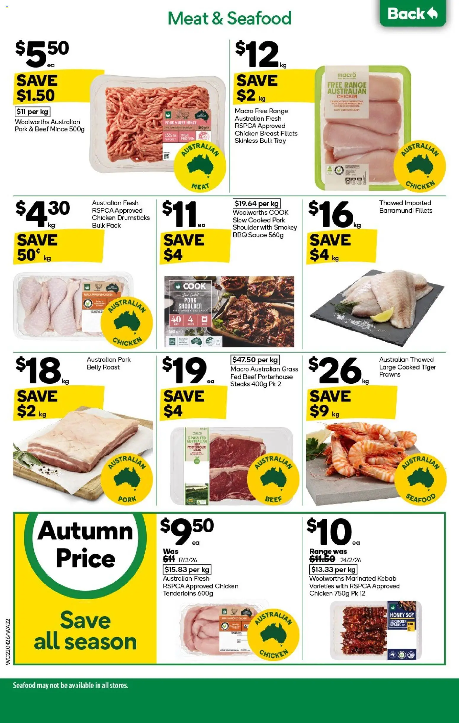 Woolworths catalogue - valid from 22.04.2026 | Page: 22 | Products: Chicken, Meat, Prawns, Sauce