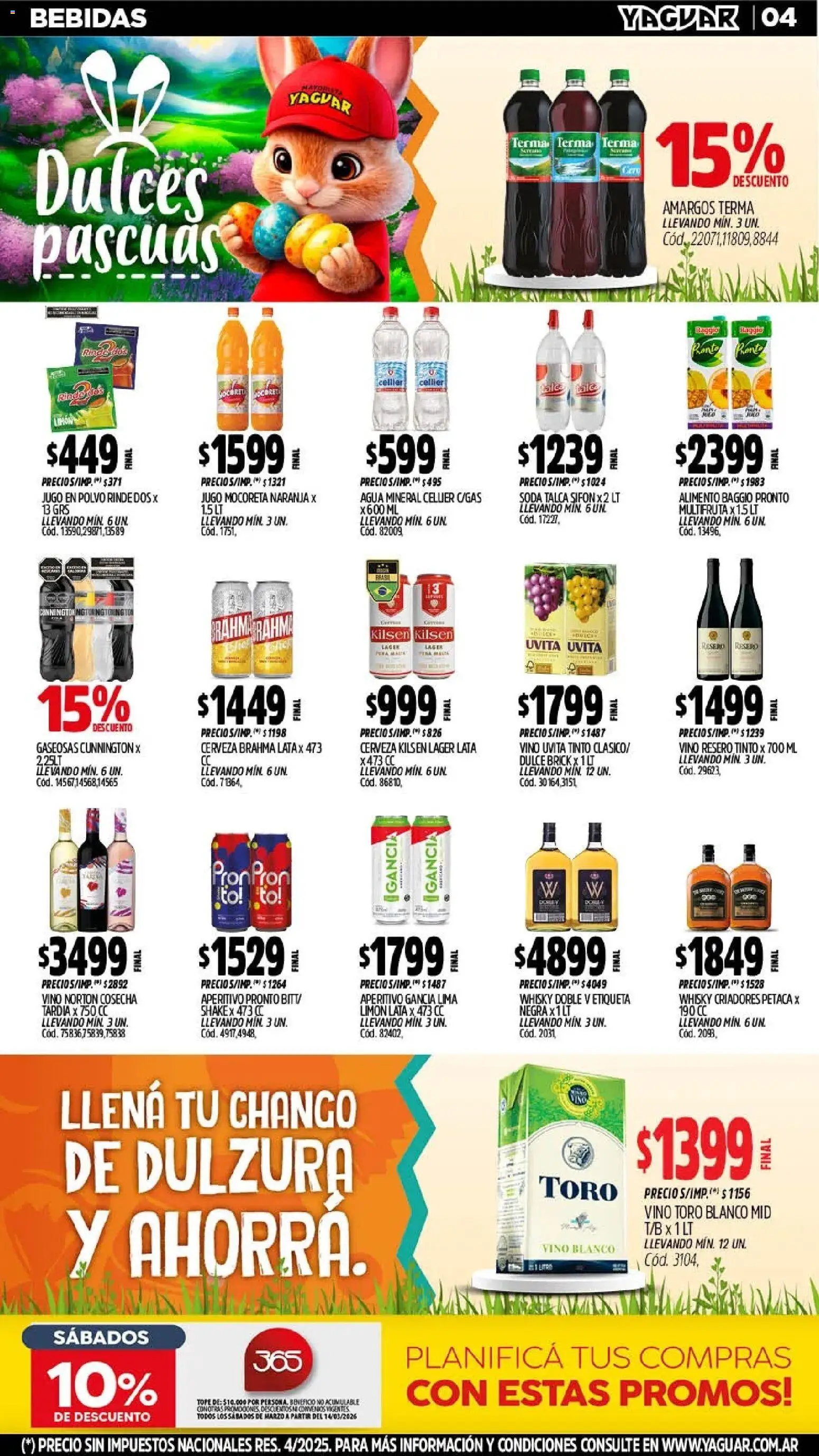 Yaguar - Oferta Semanal San Juan │ válido desde el 23.03.2026 | Página: 4 | Productos: Whisky, Lima, Agua, Jugo
