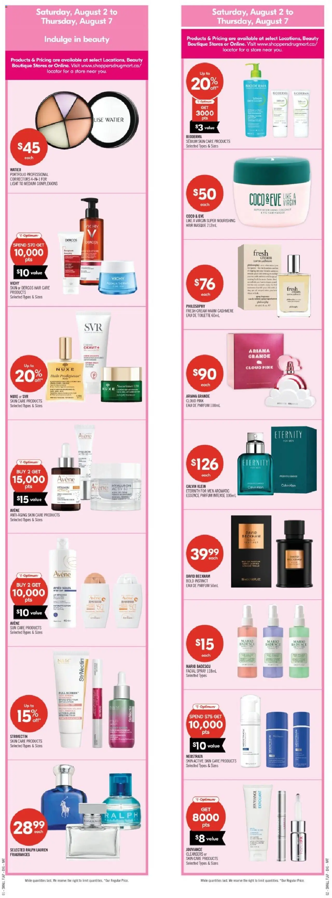 Shoppers flyer valid from 02.08.2025 | Page: 2 | Products: Cream, Eau de toilette, Toilette