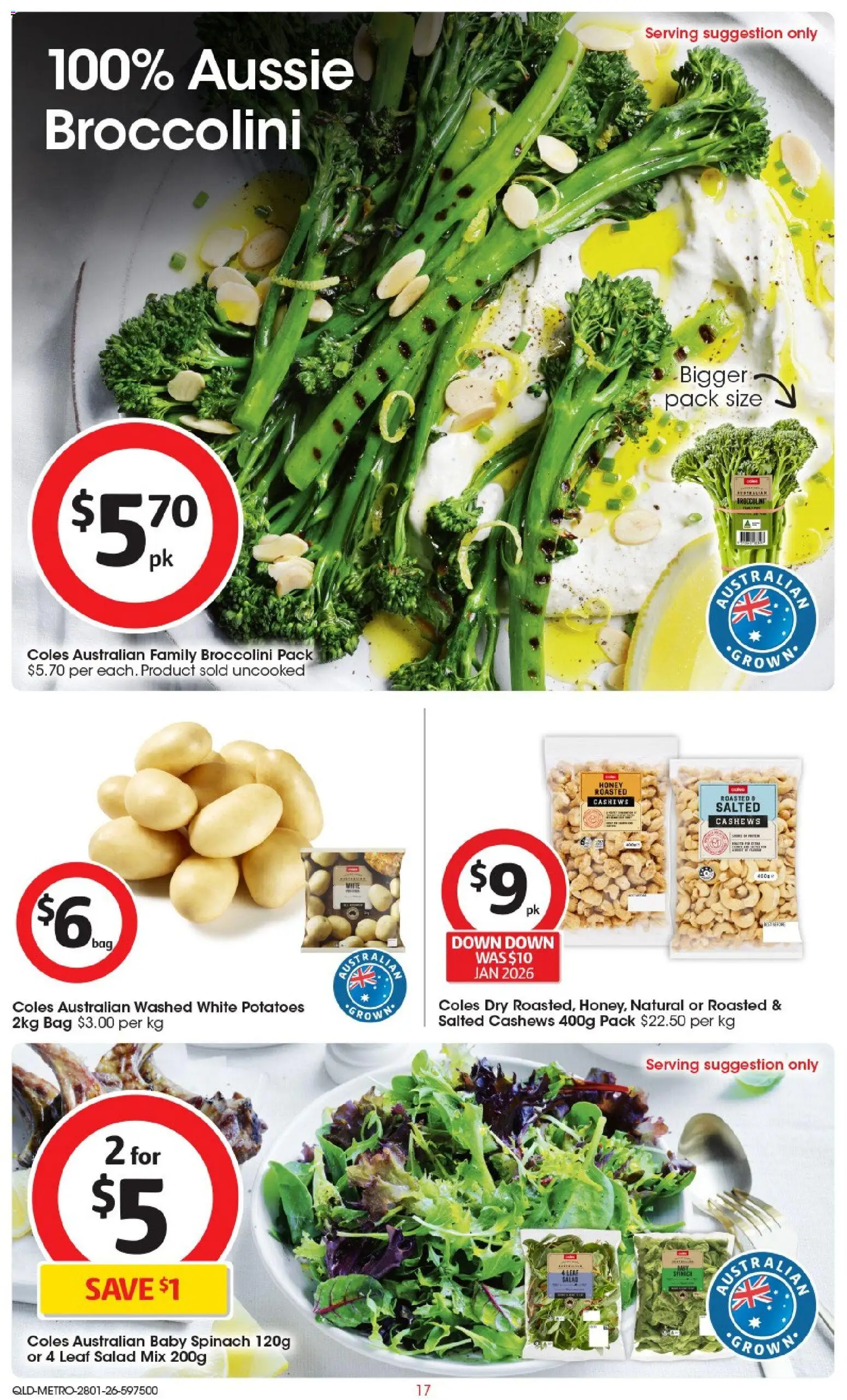 Coles catalogue - valid from 28.01.2026 | Page: 18 | Products: Honey, Potatoes, Spinach, Bag