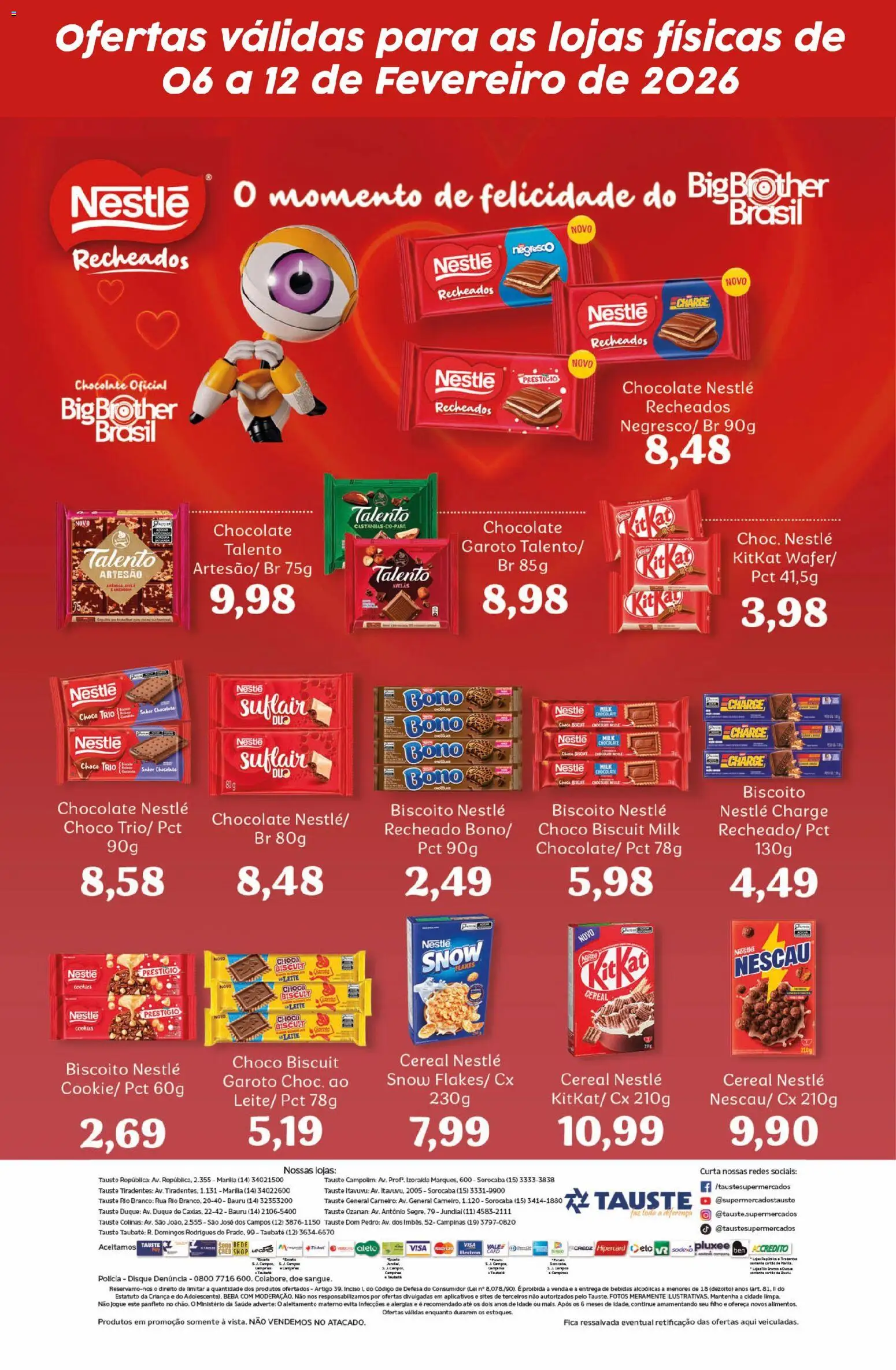 Tauste Folheto - válido de 06.02.2026 | Página: 2 | Produtos: Biscoito, Nescau, Chocolate, Cookies