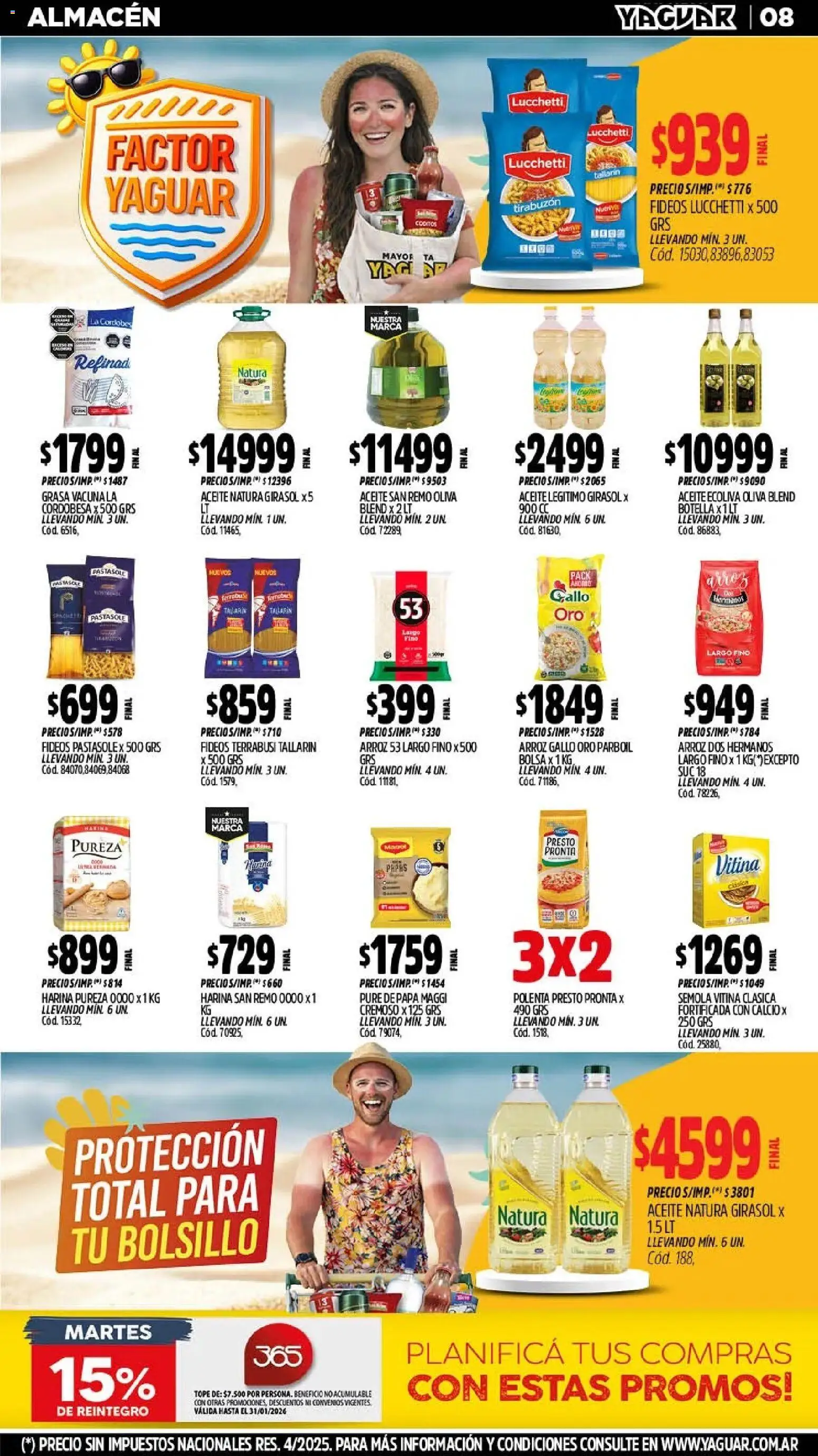 Yaguar - Oferta Semanal Jujuy │ válido desde el 26.01.2026 | Página: 8 | Productos: Bolsa, Harina, Polenta, Fideos