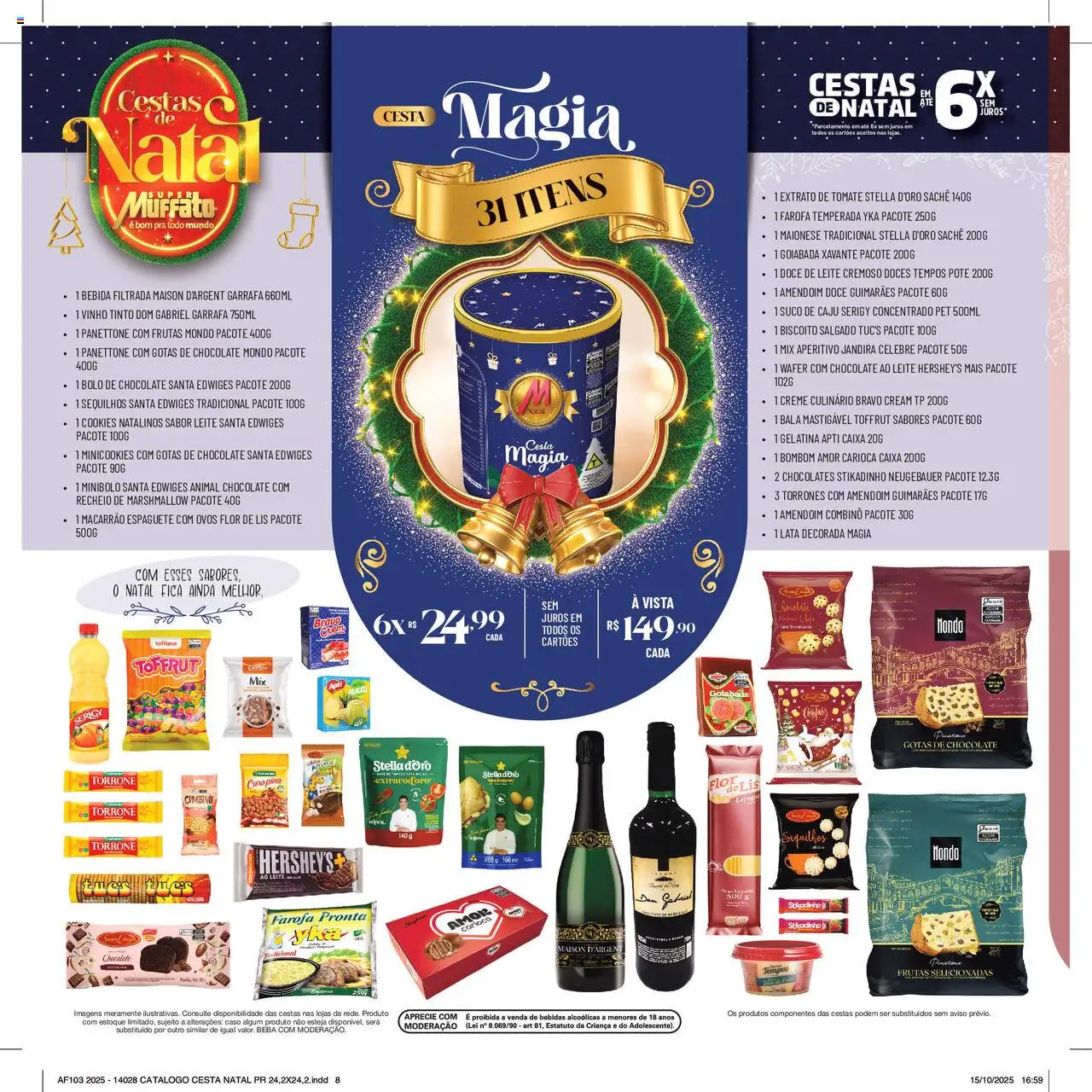 Super Muffato Folheto - válido de 13.10.2025 | Página: 8 | Produtos: Biscoito, Chocolate, Macarrão, Doces