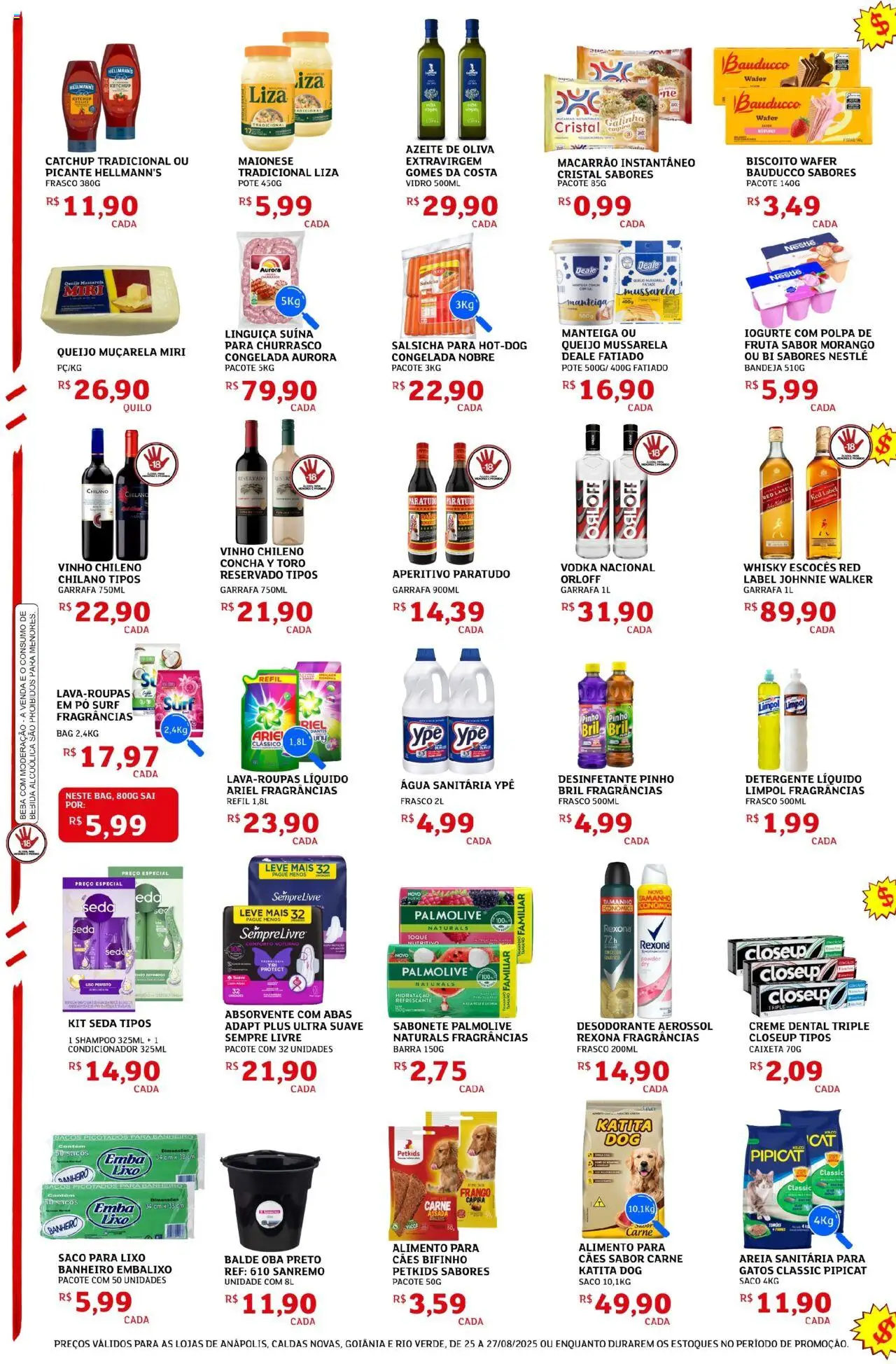 Assaí Atacadista Folheto - válido de 25.08.2025 | Página: 2 | Produtos: Salsicha, Macarrão, Macarrão instantâneo, Água sanitária