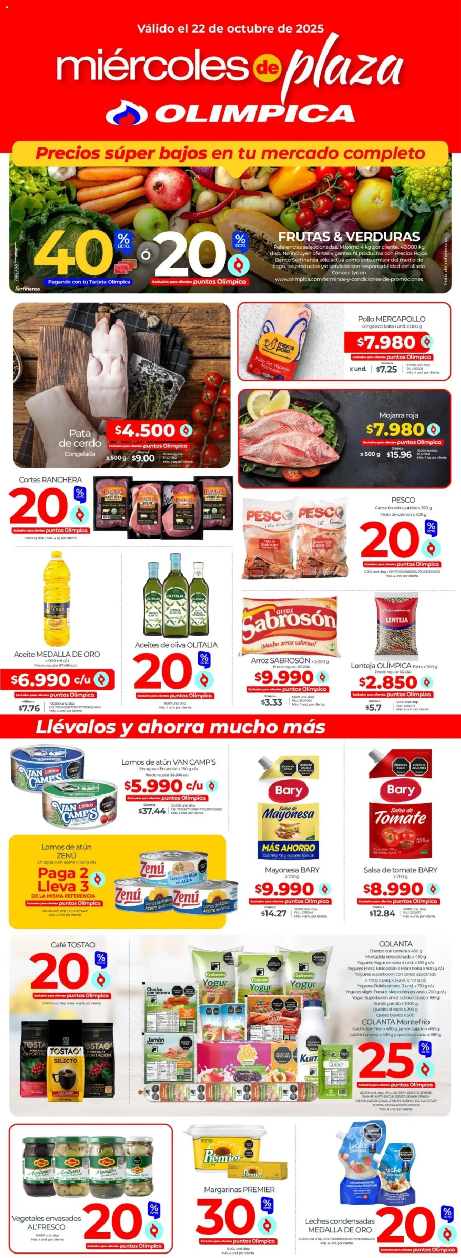 Olímpica revista - valida desde el 22.10.2025 | Página: 1 | Productos: Cerdo, Ducha Bidet, Mora, Oliva