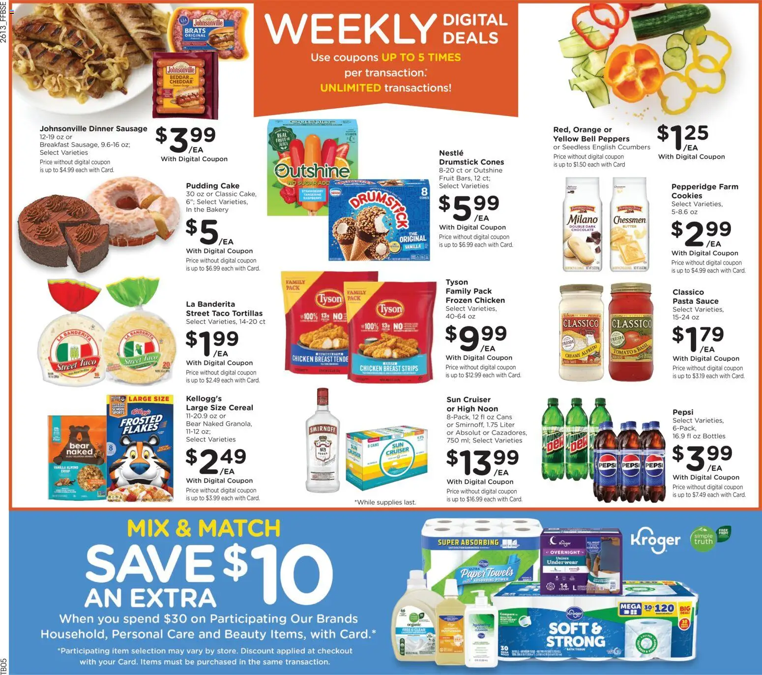 Fry's Food Weekly Ad - valid from 29.04.2026 | Page: 2 | Products: Chocolate, Pasta, Sugar, Sausage