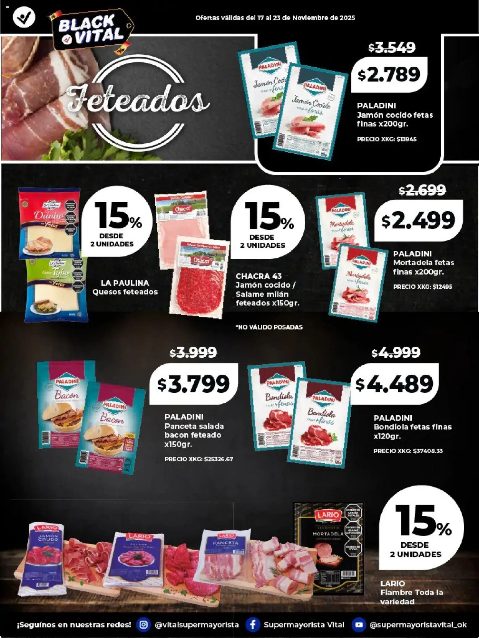 Vital - Especial de frescos - Abasto │ válido desde el 17.11.2025 | Página: 9 | Productos: Mortadela, Panceta, Jamón, Salame
