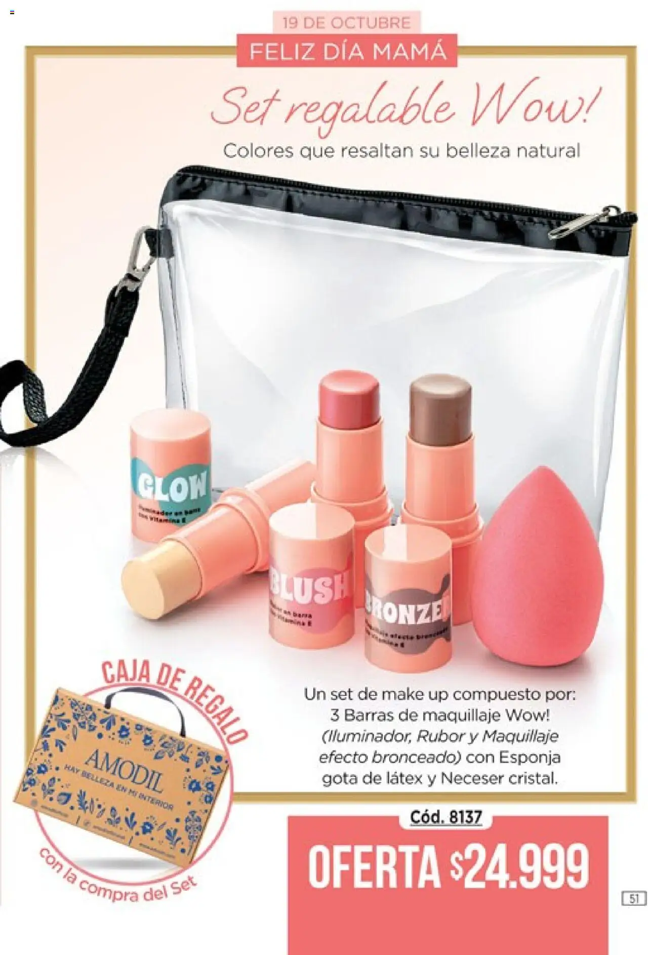 Catálogo Amodil Campaña 14 │ válido desde el 19.08.2025 | Página: 51 | Productos: Caja, Maquillaje, Rubor, Esponja