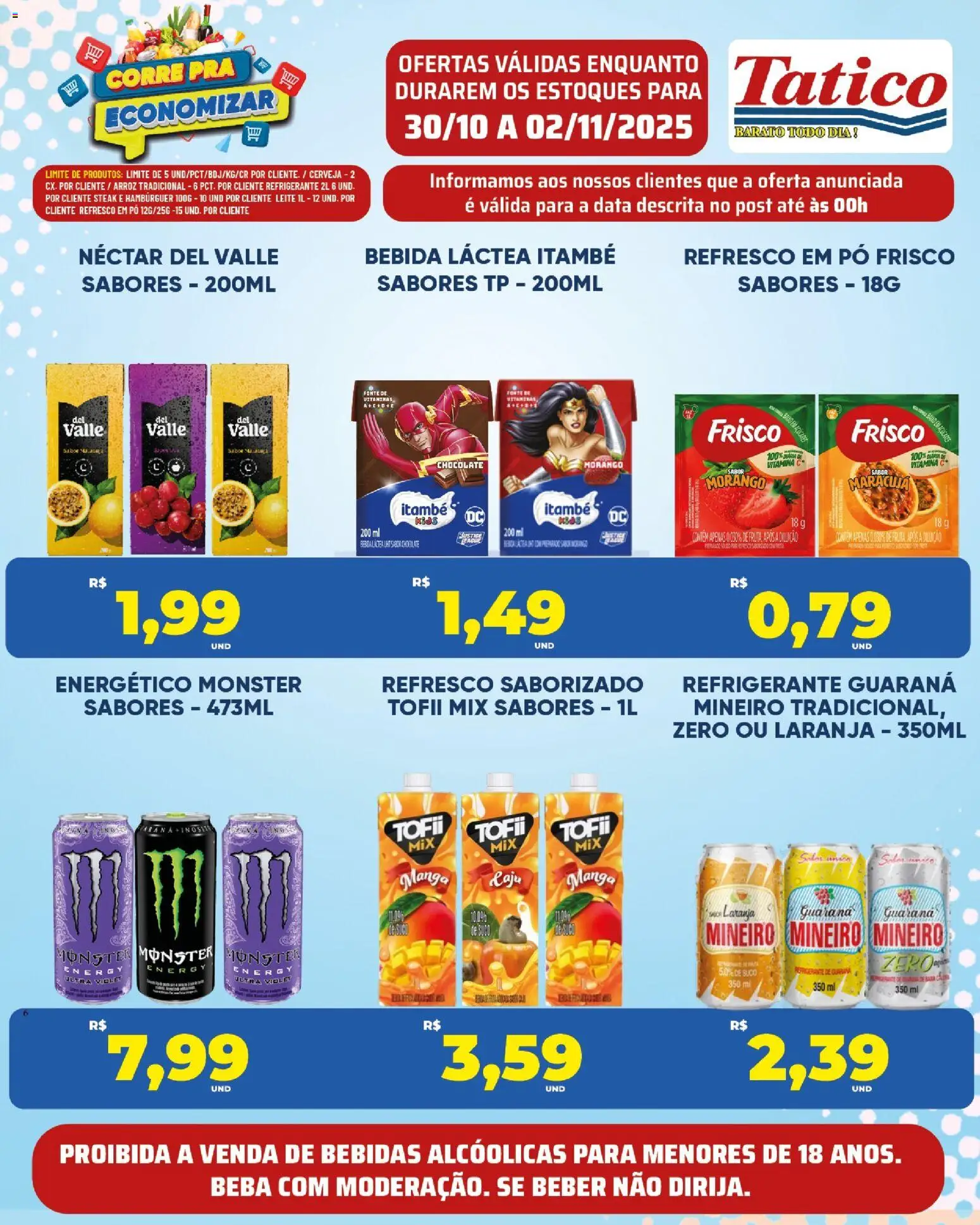 Tatico Folheto - válido de 03.11.2025 | Página: 38 | Produtos: Energético, Arroz, Hambúrguer, Bebida