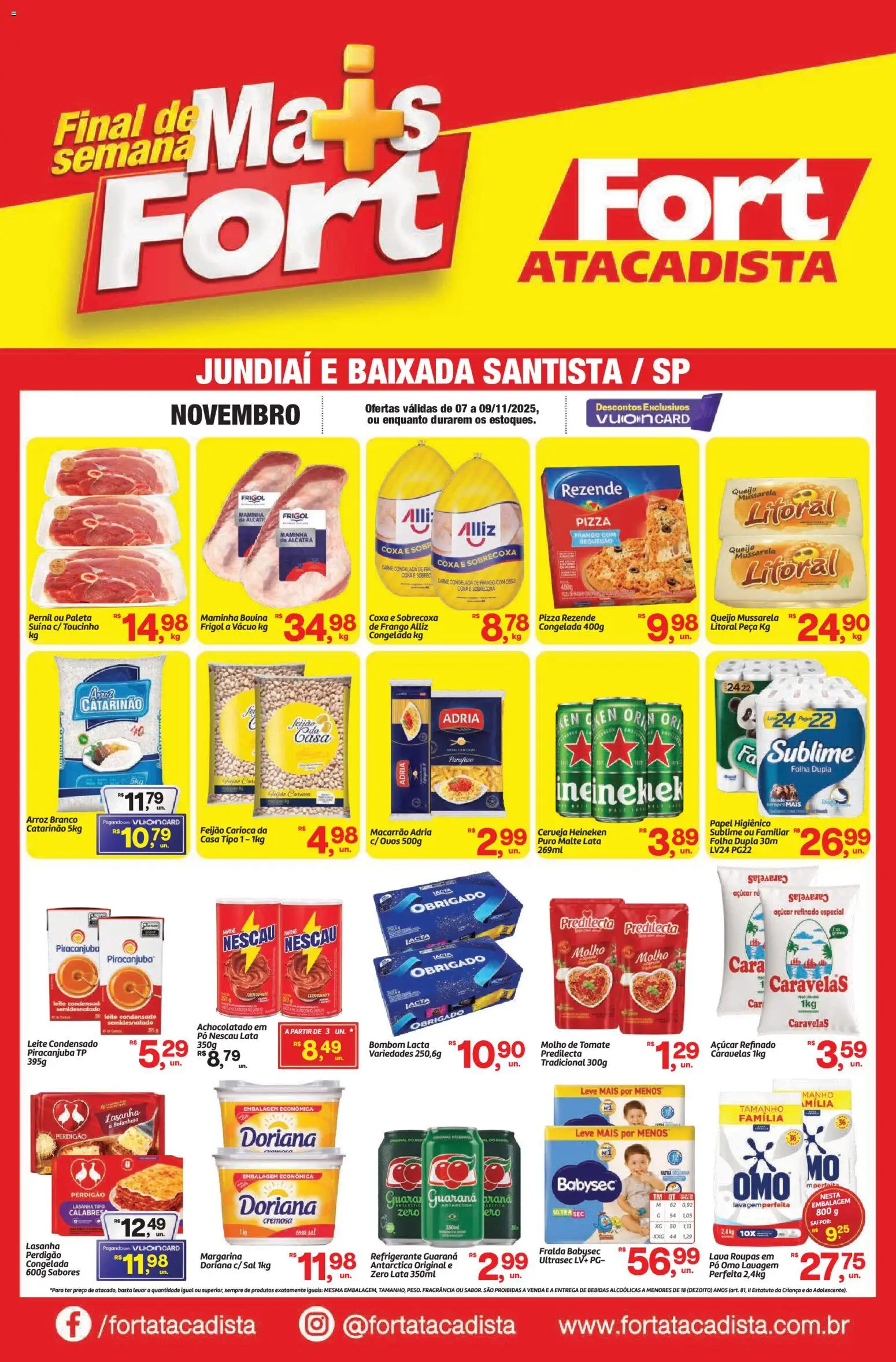 Fort Atacadista Folheto - válido de 07.11.2025 | Página: 1 | Produtos: Cará, Molho de tomate, Carne, Frango