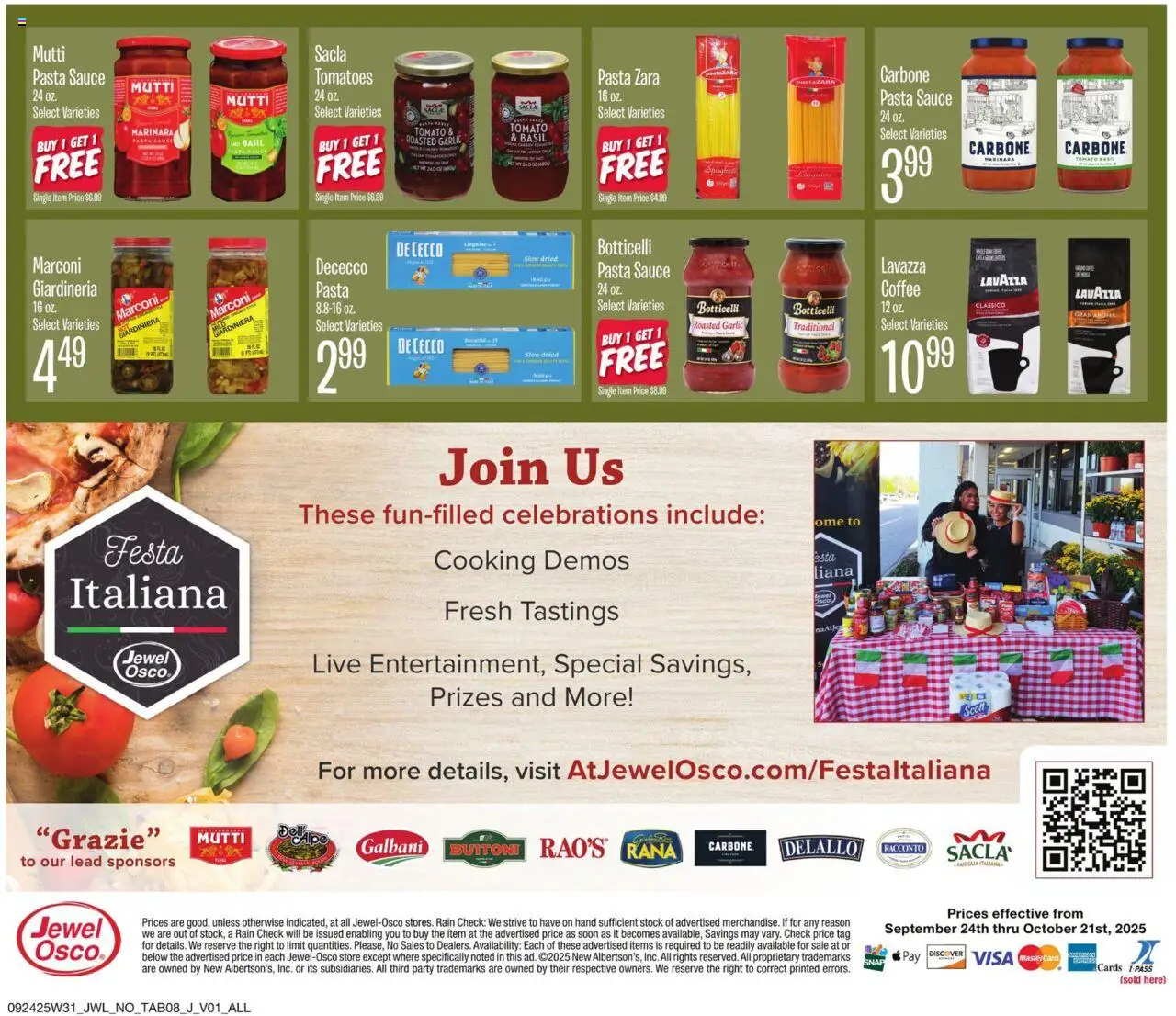 Jewel Osco Organics Guide - valid from 24.09.2025 | Page: 8 | Products: Coffee, Tomatoes, Pasta, Garlic