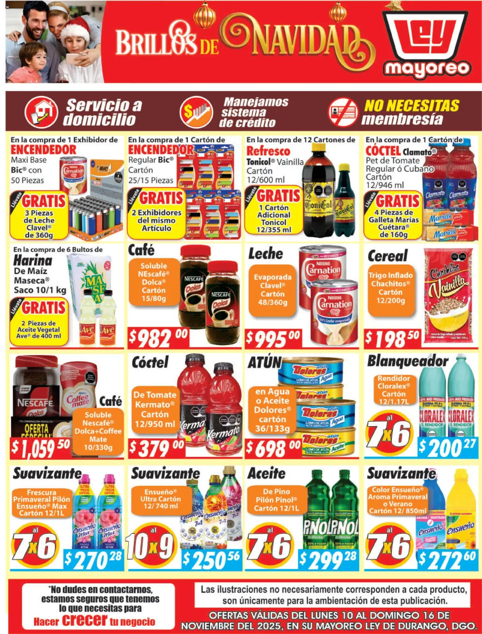 Nuevas ofertas de Casa Ley válidas en toda la República Mexicana desde el 10.11.2025. ¡Encuentra las mejores ofertas en Casa Ley folleto Mayoreo! | Página: 1 | Productos: Refresco, Tomate, Café, Mate