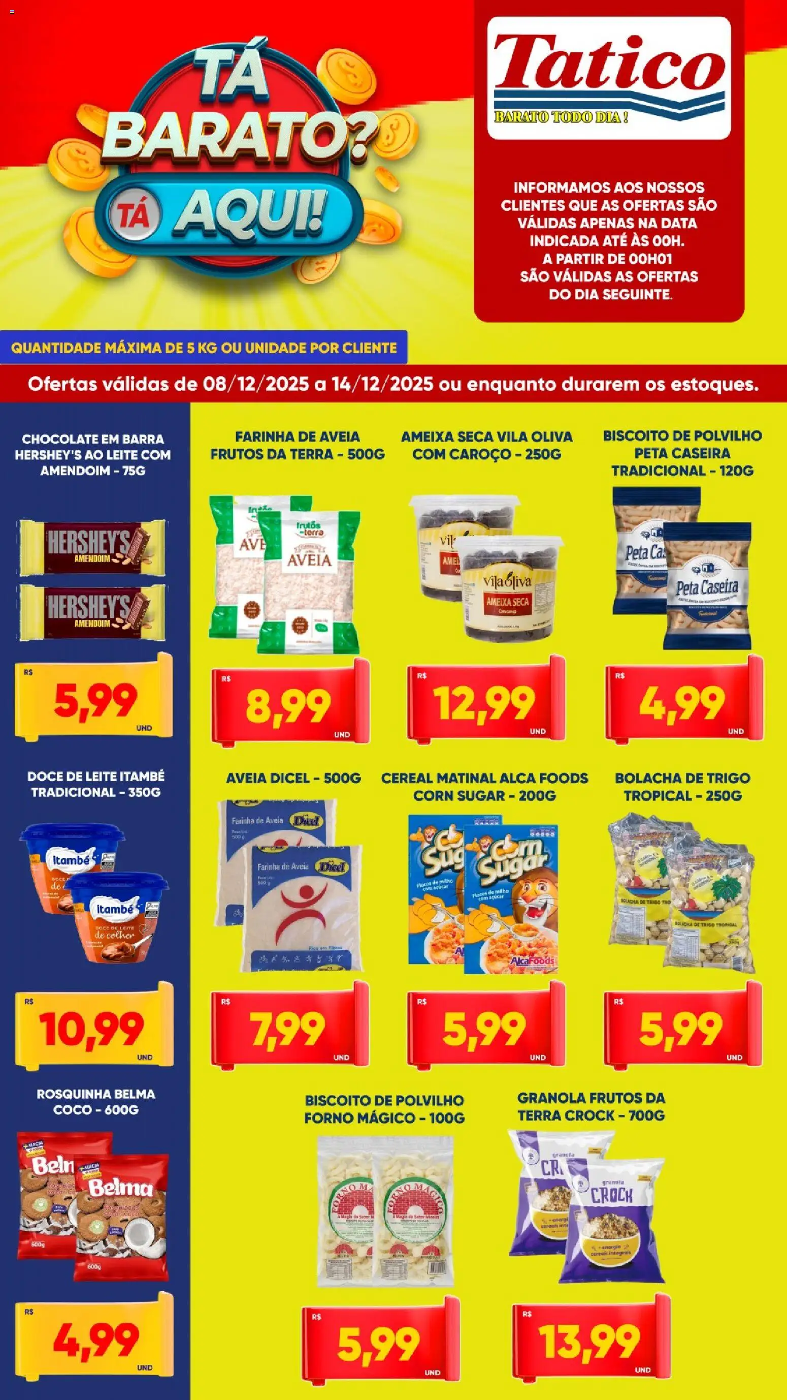 Tatico Folheto - válido de 08.12.2025 | Página: 8 | Produtos: Polvilho, Leite, Chocolate, Ameixa