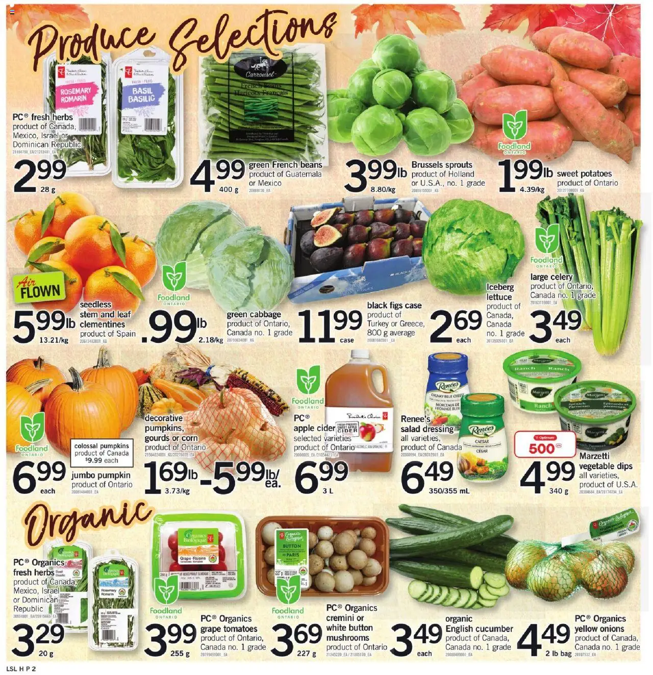 Loblaws flyer valid from 09.10.2025 | Page: 3 | Products: Salad, Turkey, Potatoes, Pumpkin
