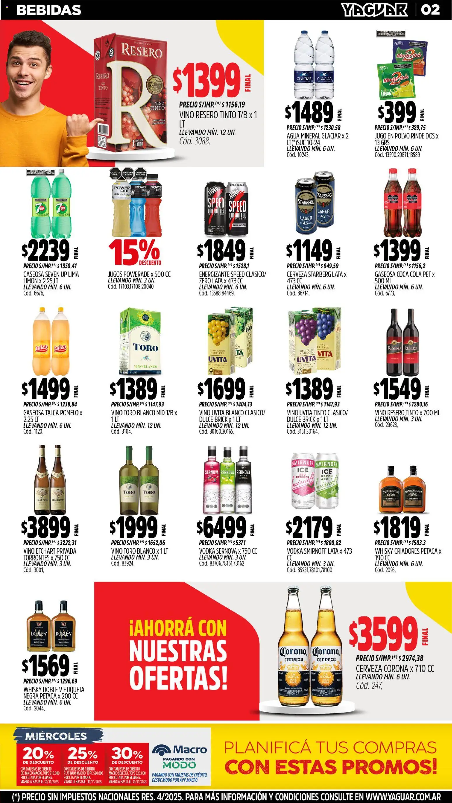 Yaguar - San Juan │ válido desde el 17.11.2025 | Página: 2 | Productos: Vodka, Whisky, Limón, Pomelo