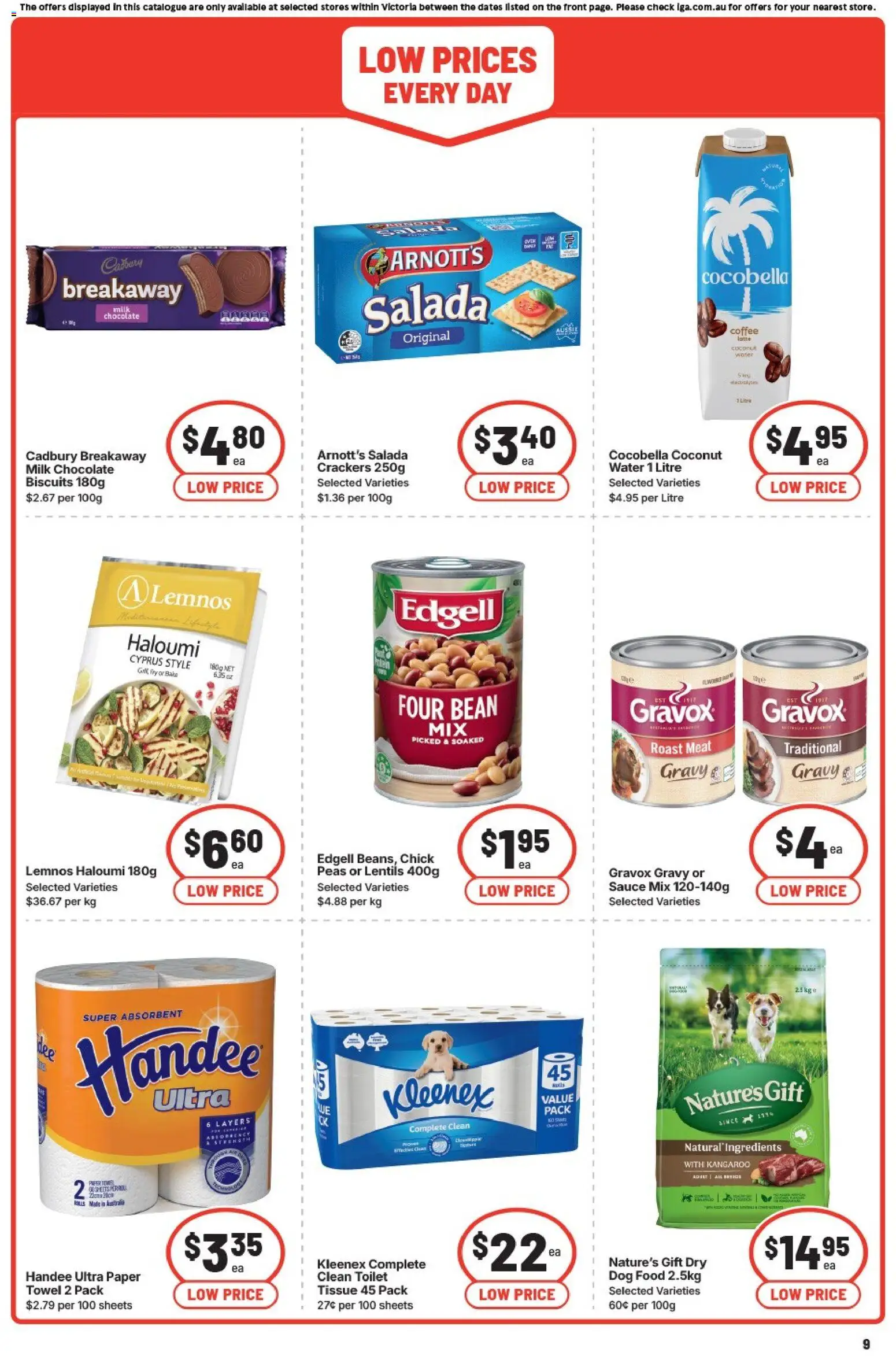 IGA catalogue - valid from 29.04.2026 | Page: 9 | Products: Crackers, Milk, Chocolate, Meat