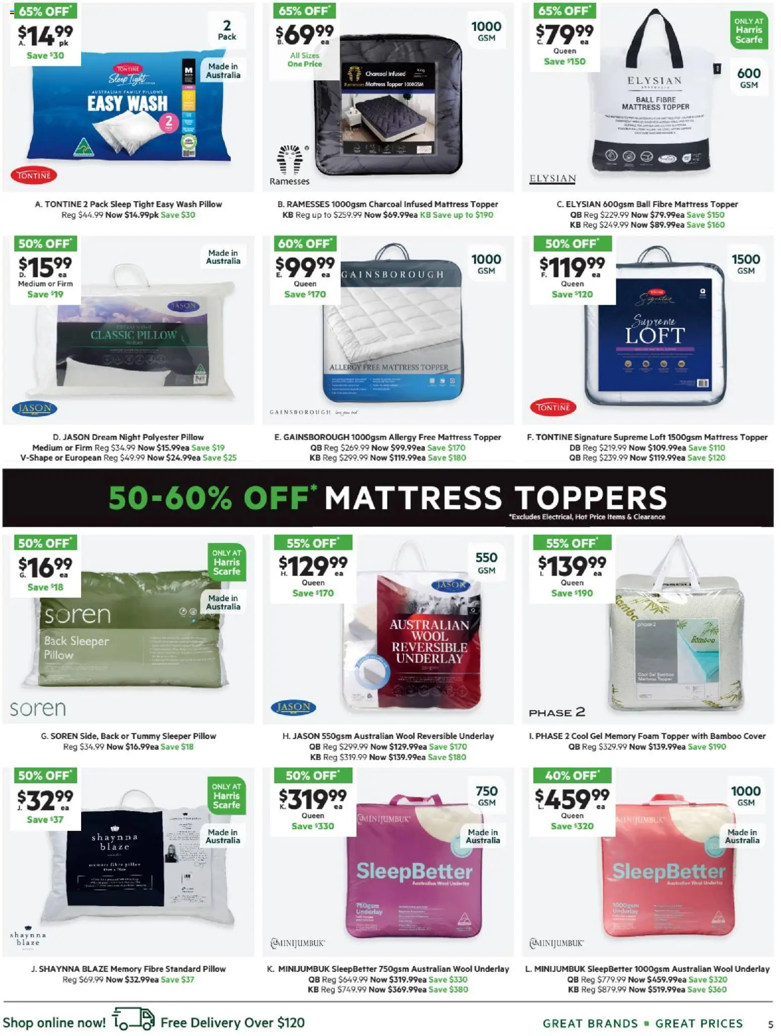 Harris Scarfe catalogue - valid from 20.11.2025 | Page: 5 | Products: Mattress, Pillow, Allergy