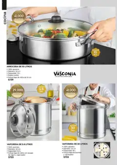 Vista previa de VAPORERA DE 5.8 LITROS, 100% aluminio, Diámetro: 22 cm, Capacidad: 5.8 L, Incluye tapa de vidrio con escape de vapor y vaporizador, nuevo folleto de la tienda, válido en México a partir del 13.06.2025 | Página: 6 | Productos: Vaporera, Cocina