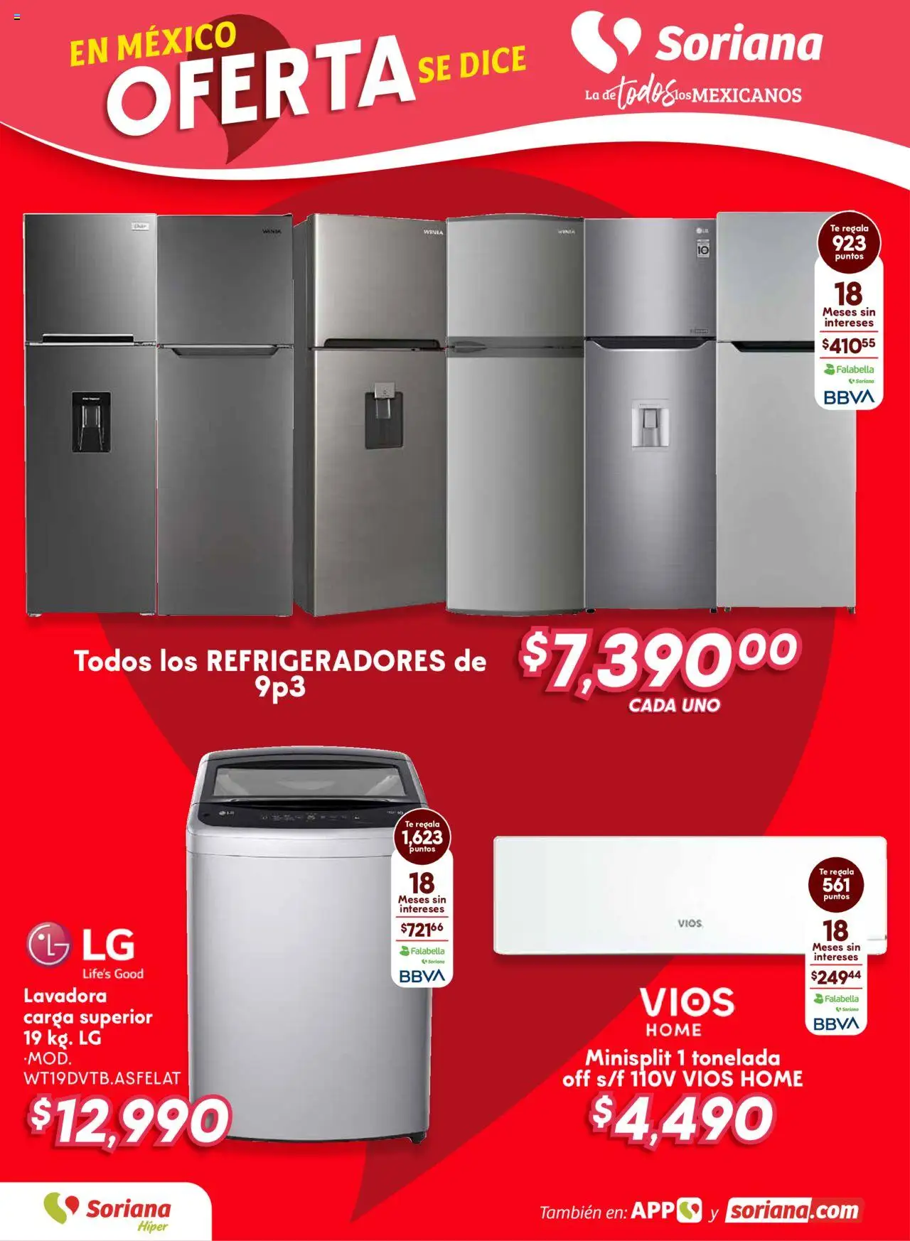 Nuevas ofertas de Soriana válidas en toda la República Mexicana desde el 09.10.2025. ¡Encuentra las mejores ofertas en Soriana - Fin de Semana Híper: Ags, Nay, Jal, Qro, Col, Mich, Gto, Hgo, Tlax, Mor, Pue, Gro, Oax, Edo. de Mex, Valle de México, Za! | Página: 9 | Productos: Lavadora, Té