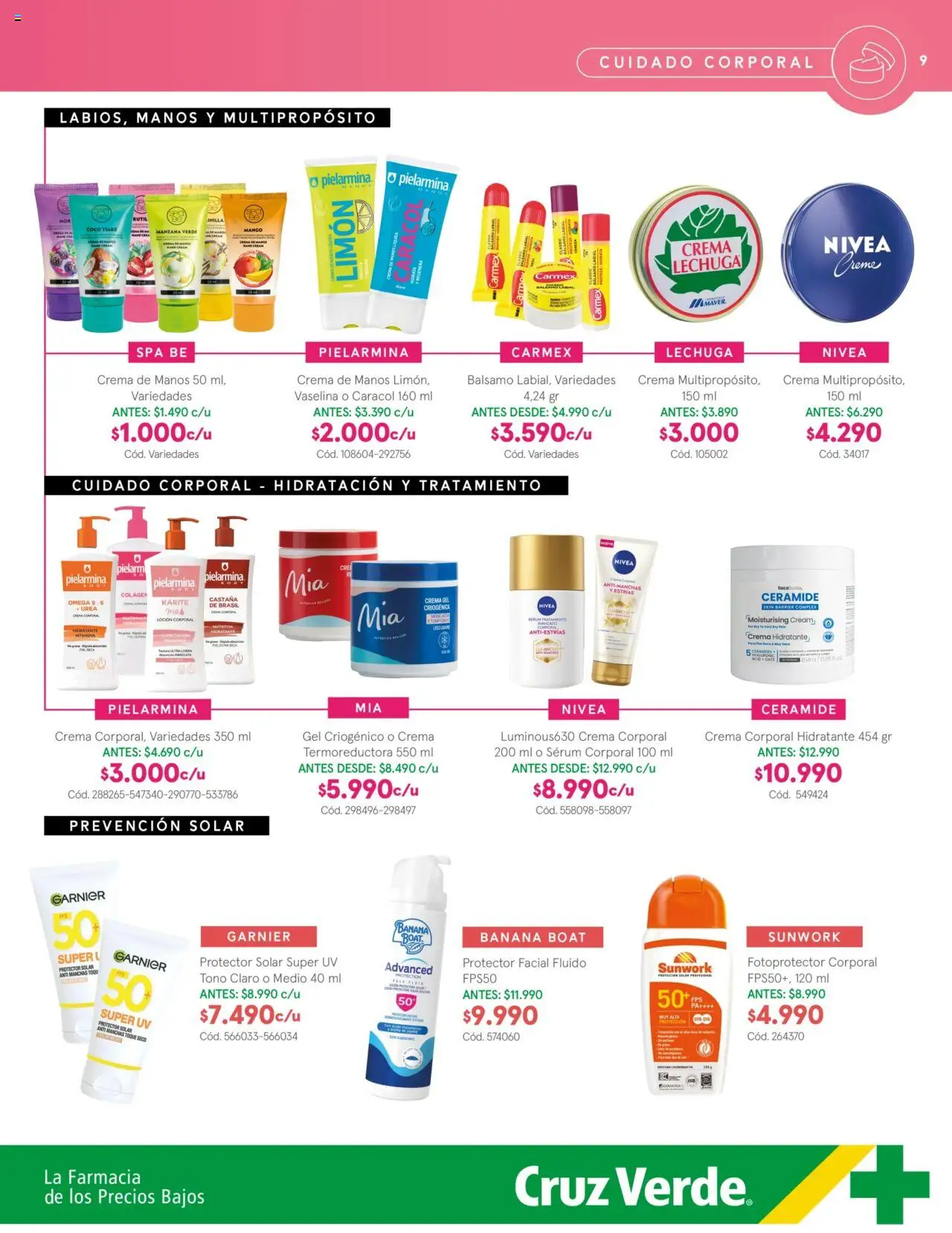 Cruz Verde Descuentos │ válido desde el 04.06.2025 | Página: 9 | Productos: Manzana, Lechuga, Crema de manos, Serum