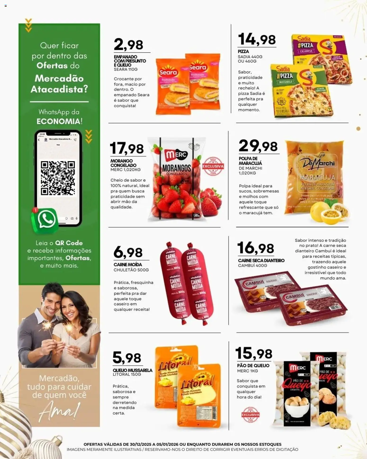 Mercadão Atacadista Folheto - válido de 30.12.2025 | Página: 3 | Produtos: Pão, Presunto, Pizza, Chuletão