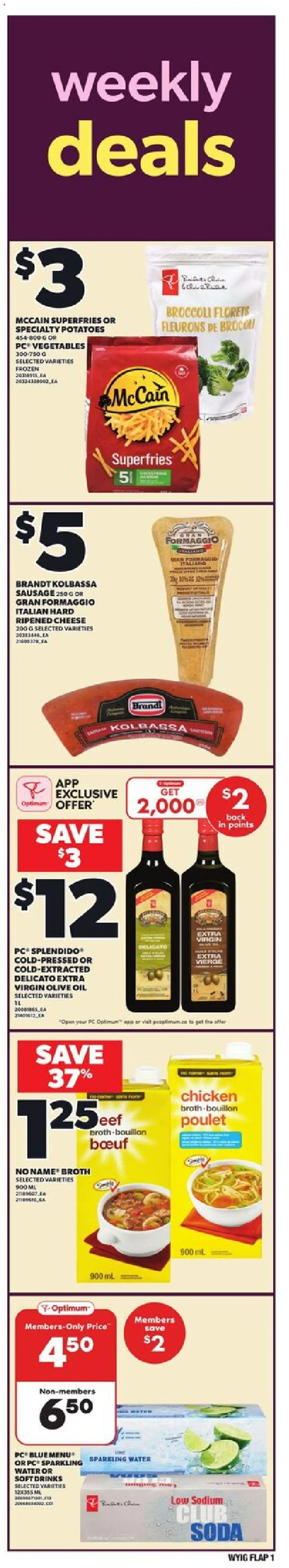 Loblaws flyer valid from 06.11.2025 | Page: 1 | Products: PC, Cheese, Oil, Chicken