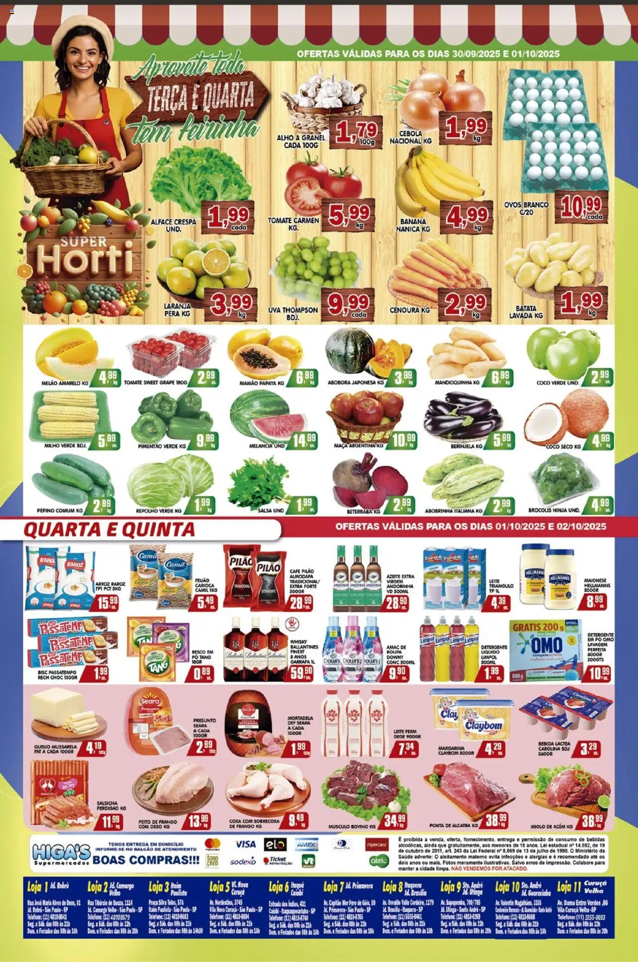 Higa's Supermercado Folheto - válido de 01.10.2025 | Página: 4 | Produtos: Berinjela, Whisky, Batata, Maionese