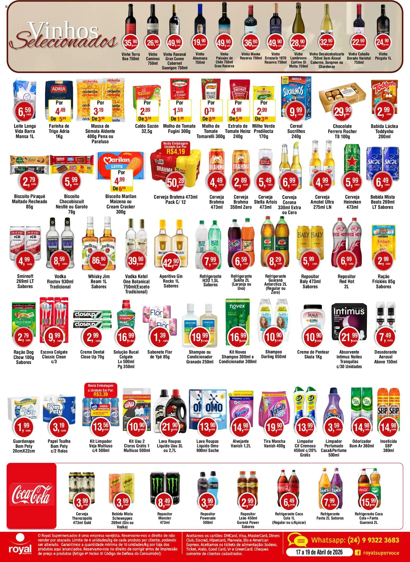 Royal Supermercados Folheto - válido de 17.04.2026 | Página: 2 | Produtos: Guaraná, Milho verde, Vinho, Refrigerante