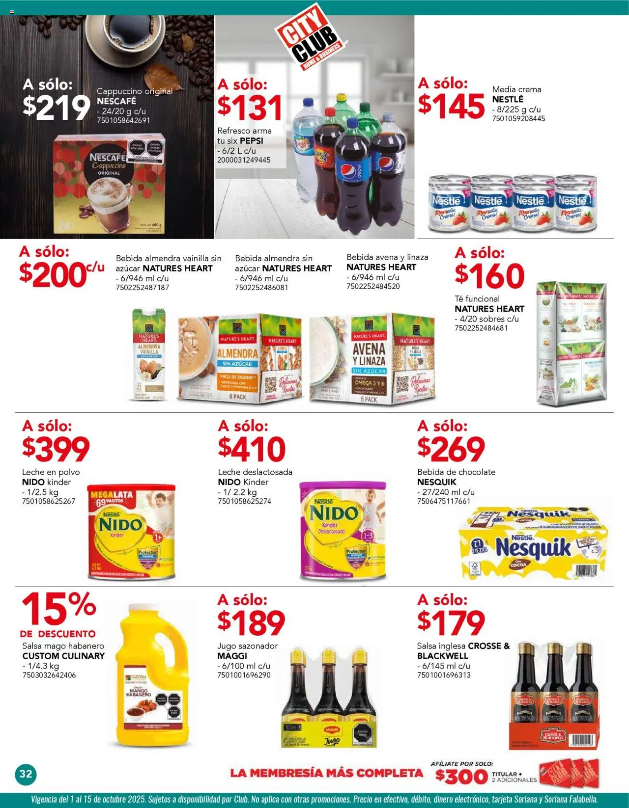 Nuevas ofertas de City Club válidas en toda la República Mexicana desde el 01.10.2025. ¡Encuentra las mejores ofertas en City Club - Catálogo! | Página: 30 | Productos: Azúcar, Avena, Jugo, Té