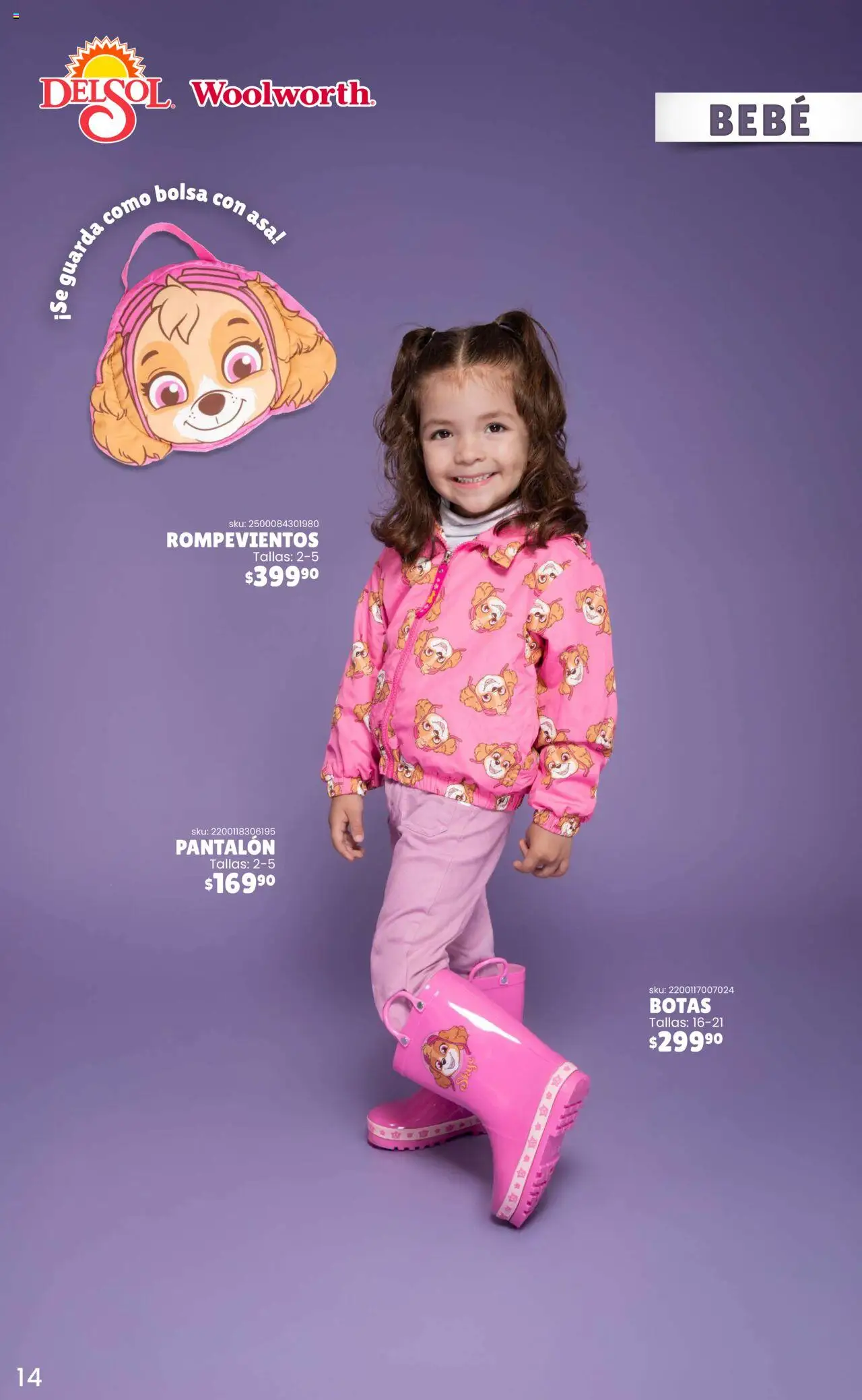 Nuevas ofertas de Del Sol y Woolworth válidas en toda la República Mexicana desde el 25.09.2025. ¡Encuentra las mejores ofertas en Del Sol y Woolworth - Catálogo Rompevientos Disney! | Página: 14 | Productos: Botas