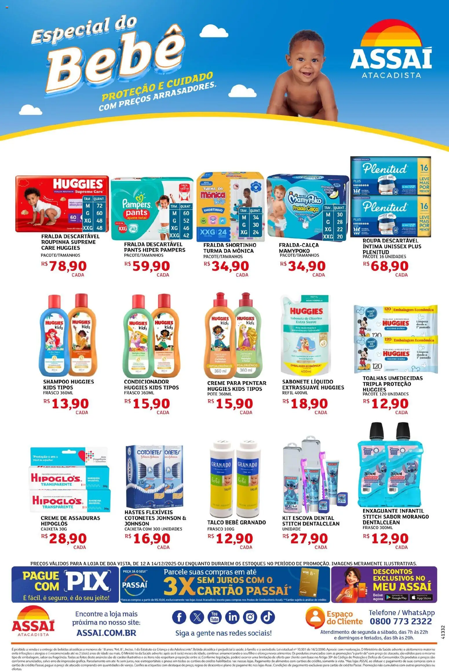 Assaí Atacadista Folheto - válido de 12.12.2025 | Página: 4 | Produtos: Pampers, Escova, Creme, Sabonete