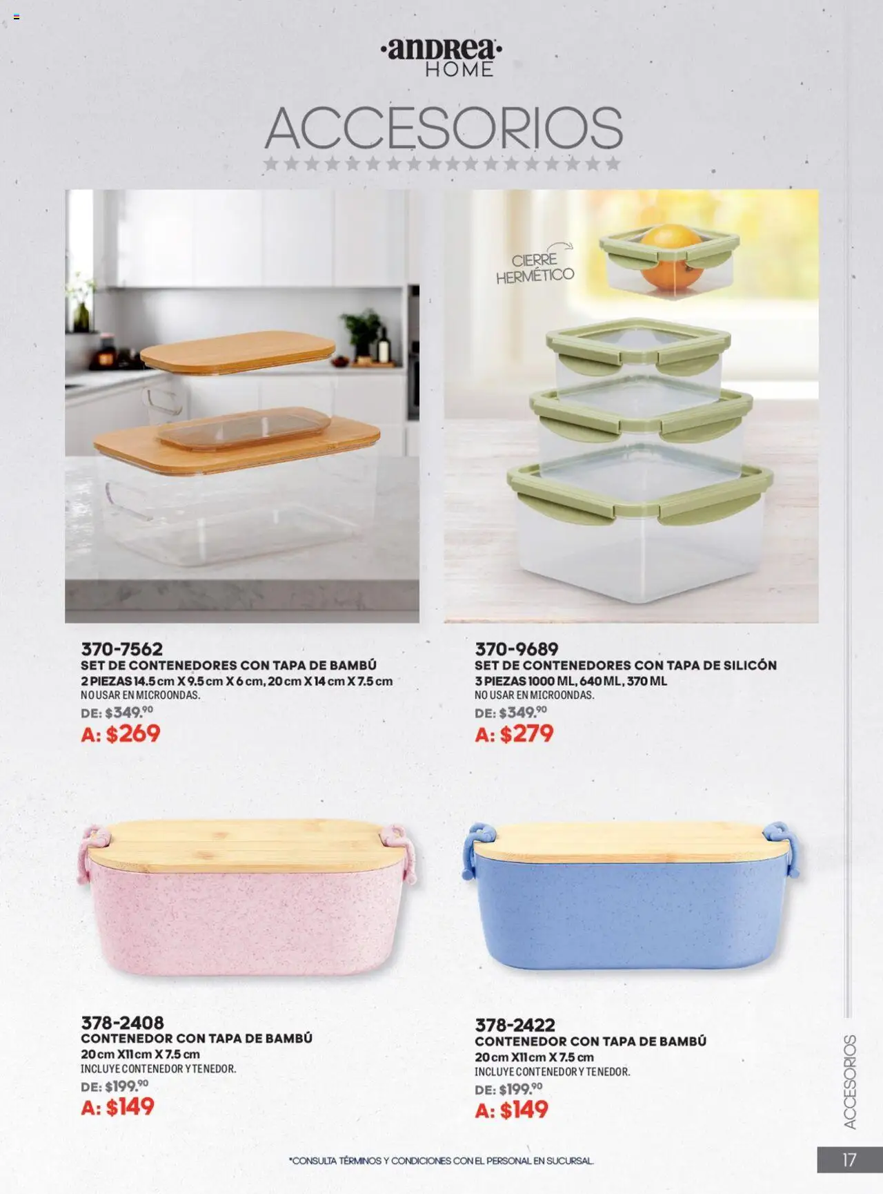 Nuevas ofertas de Andrea válidas en toda la República Mexicana desde el 22.06.2025. ¡Encuentra las mejores ofertas en Andrea catálogo Home! | Página: 17 | Productos: Contenedor