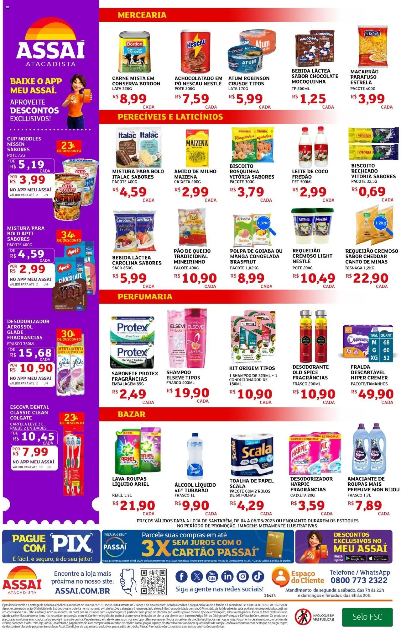 Assaí Atacadista Folheto - válido de 04.08.2025 | Página: 2 | Produtos: Escova, Sabonete, Atum, Leite de coco